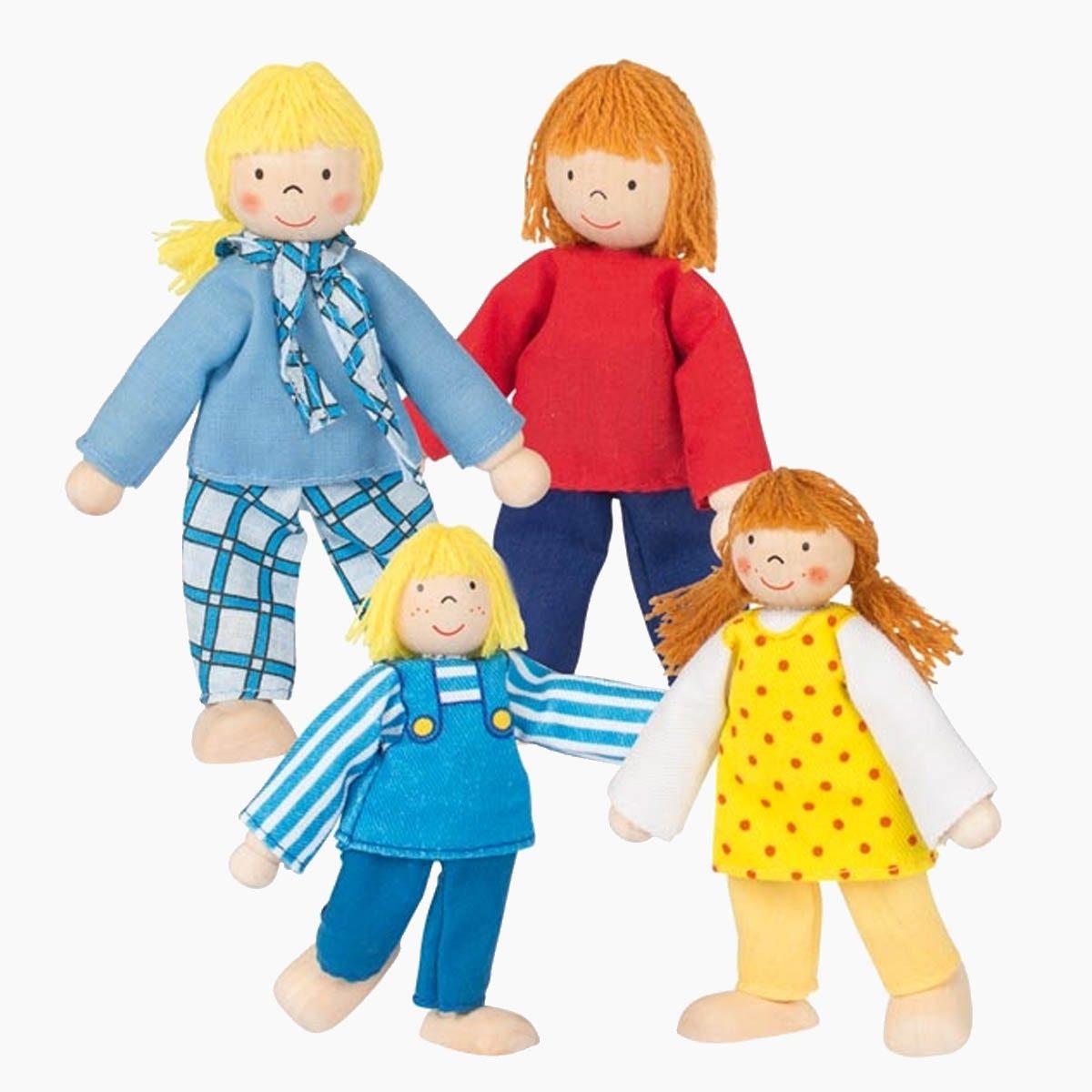 goki Biegepuppe Biegepuppen Junge Familie 4 Teilig (Packung, 4-tlg., spar set), Beweglich und anpassungsfähig