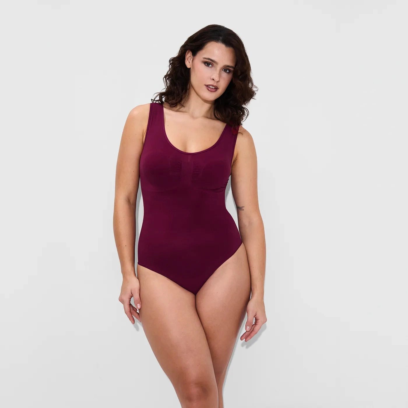 Creamy Fabrics Miederbody Tank Bodysuit Sculpting Shapewear mit Slip-Burgun günstig online kaufen