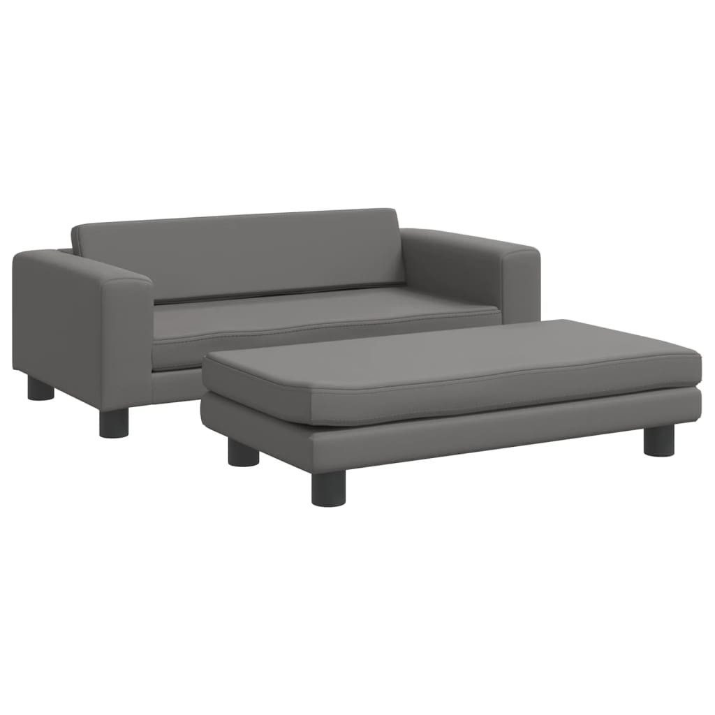 vidaXL Tierbett, Hundebett mit Verlängerung Grau 100x50x30 cm Kunstleder