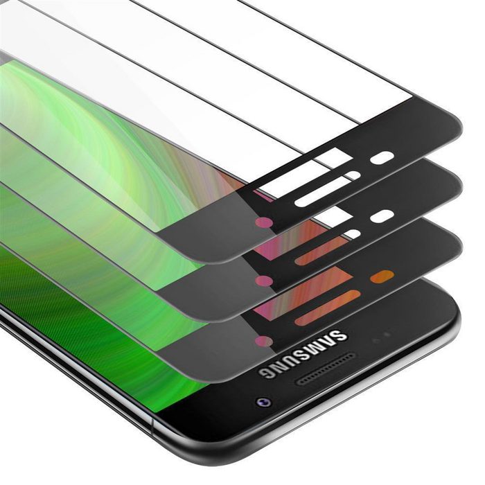 Cadorabo Schutzfolie 3er Pack Fullc. Tempered (Samsung Galaxy A9 2016 3-St) 3x Vollbild Schutzglas Panzer Folie (Tempered) Display-Schutzglas