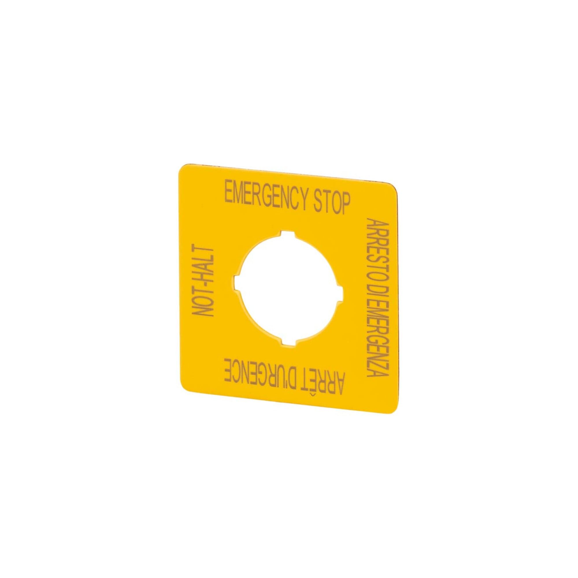EATON Metallschild Eaton Schild (Not-Halt) gelb, HxB=50x50mm M22-XYK11