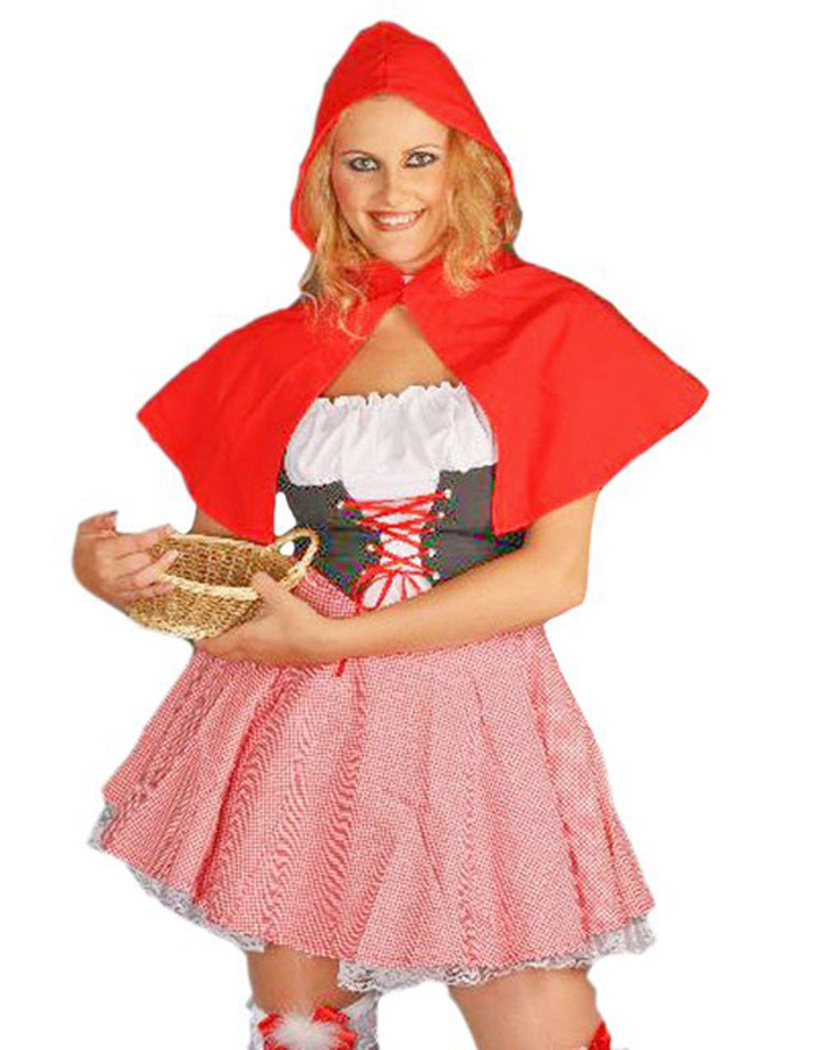 Das Kostümland Kostüm Rotkäppchen Kleid und Cape für Damen - Märchenkost