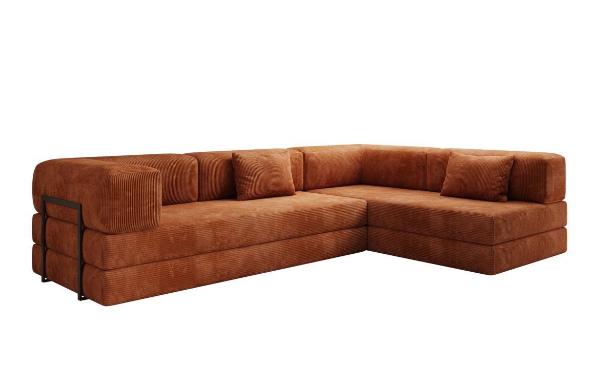 Luxusbetten24 Sofa Designer Sofa Lazy L, mit Aufklappfunktion und Cordbezug günstig online kaufen