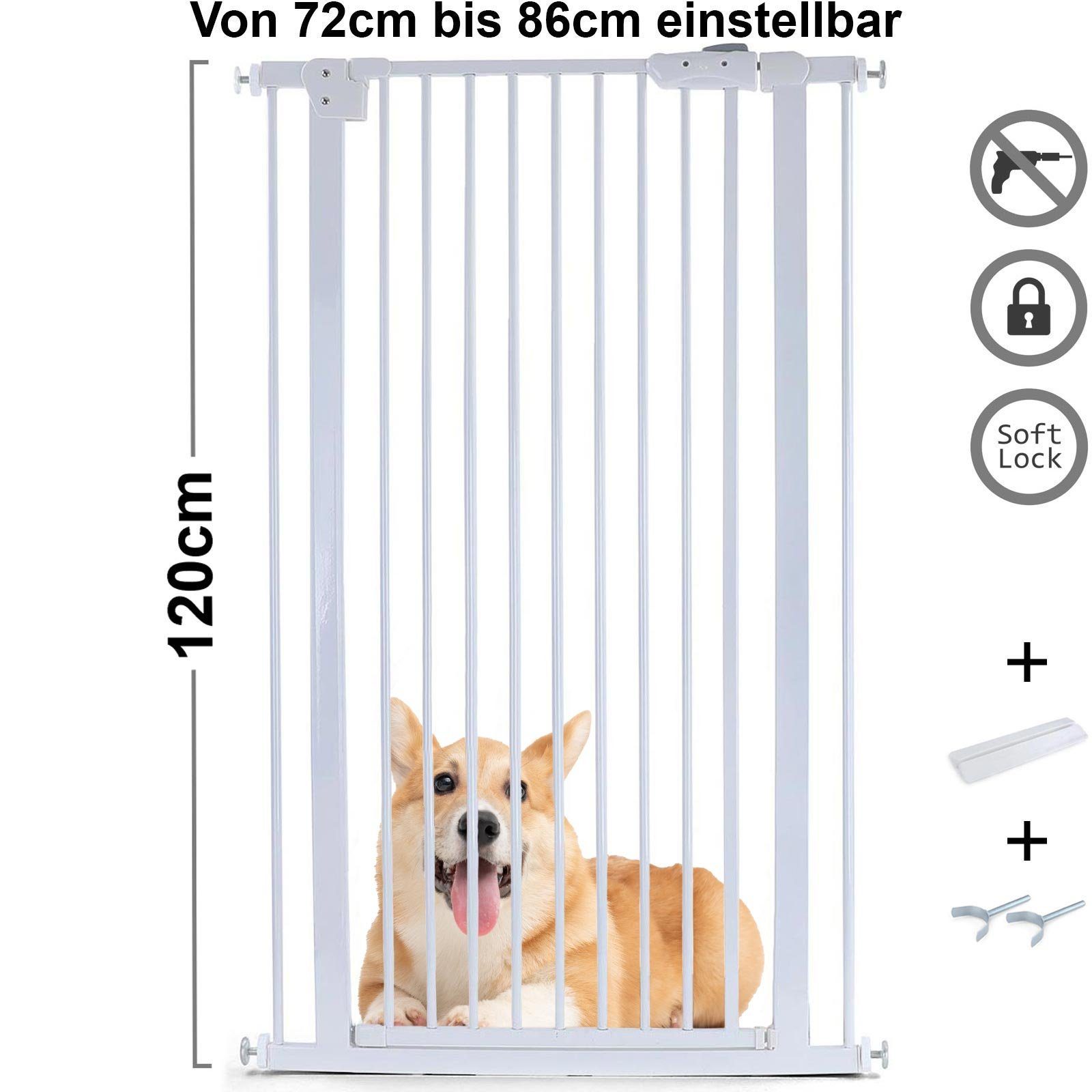 RAMROXX Treppenschutzgitter Absperrgitter Treppenschutz Metall + Rampe + Y günstig online kaufen