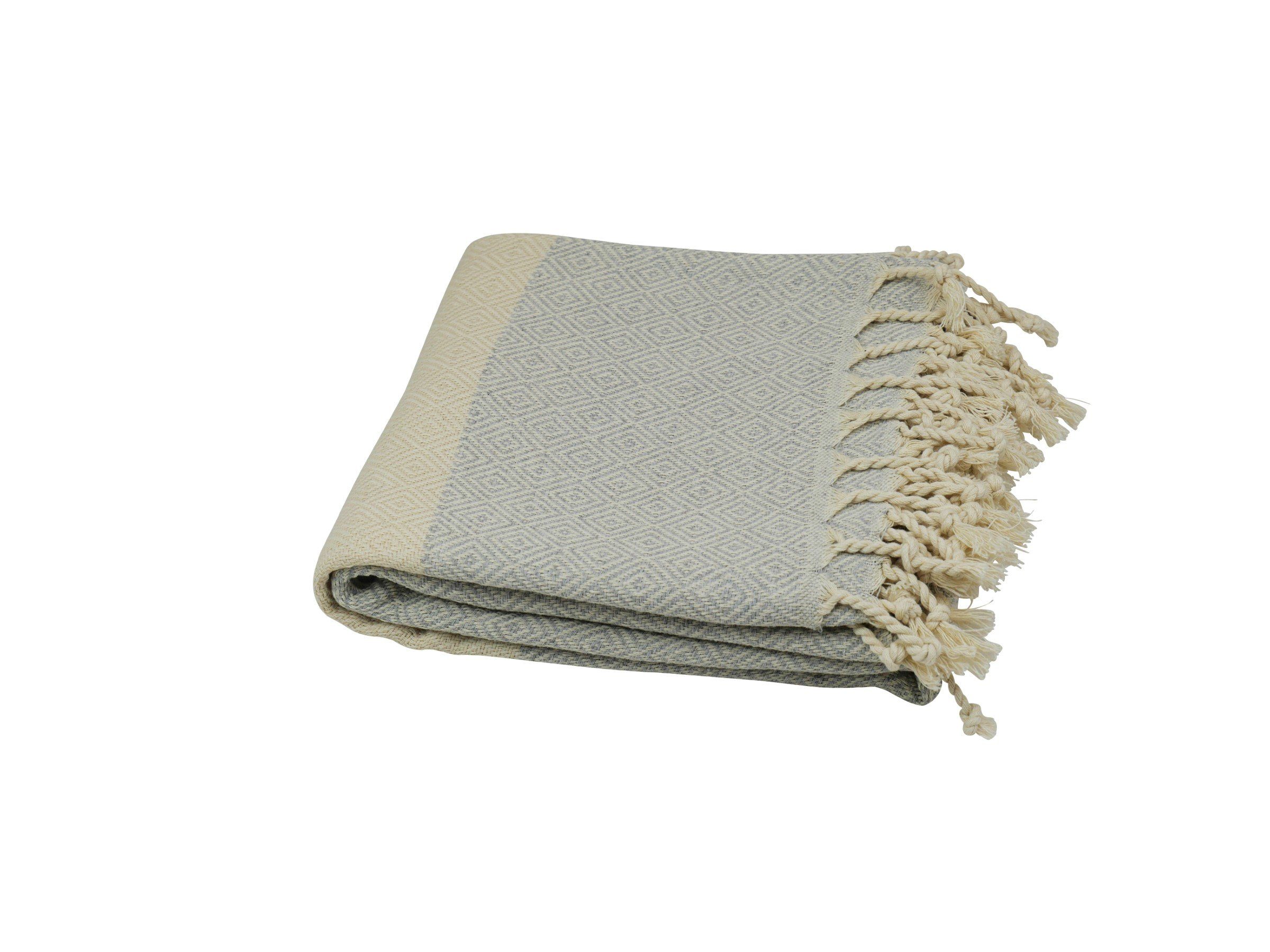 my Hamam Hamamtücher Hamamtuch Pestemal naturbeige ca. 90x180 cm "Diamant", viele Farben, Baumwolle (1-St), weich und saugstark, multifunktional & langlebig