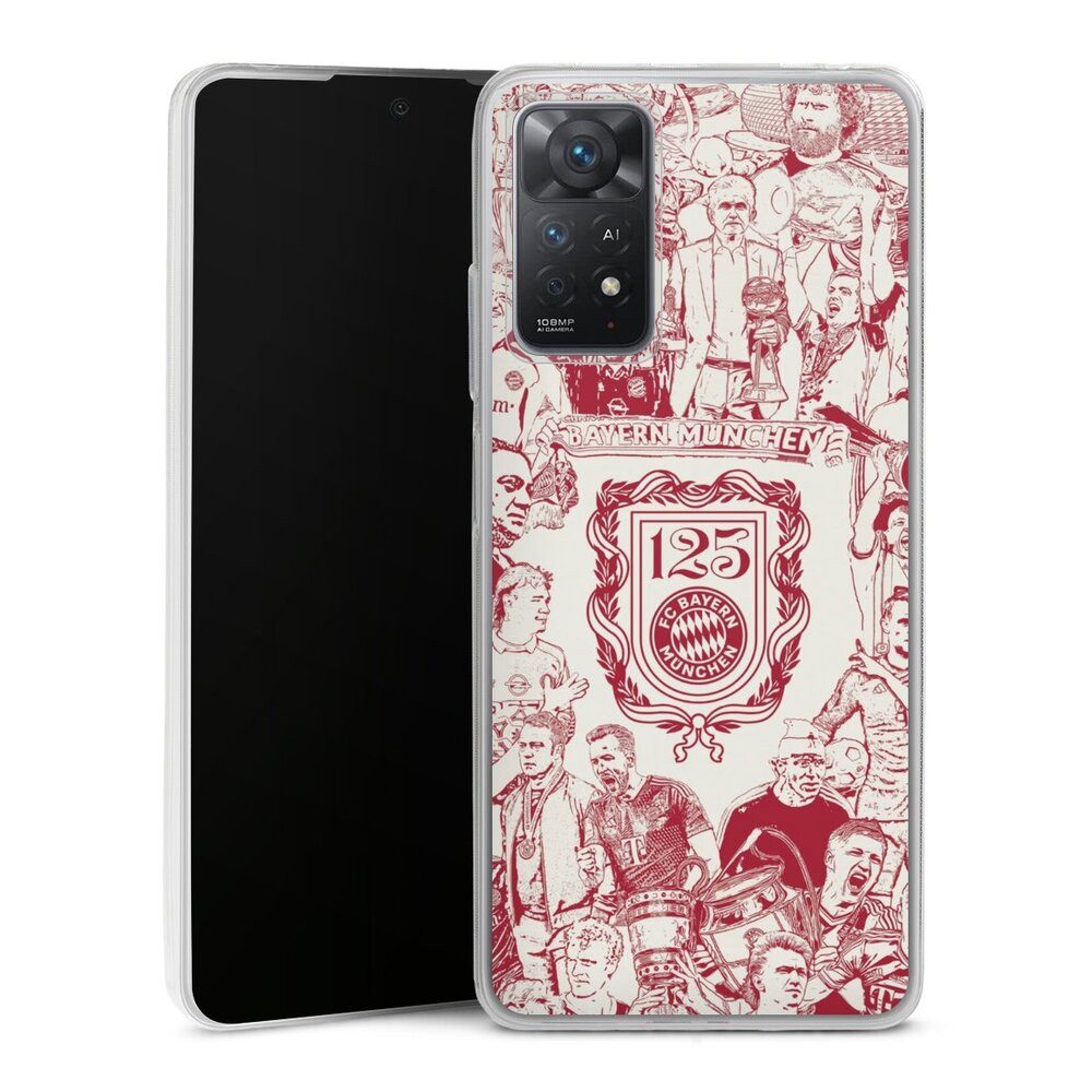 DeinDesign Handyhülle FCB 125 Jahre FC Bayern München Offizielles Lizenzprodukt, Xiaomi Redmi Note 11 Pro 5G Slim Case Silikon Hülle Ultra Dünn