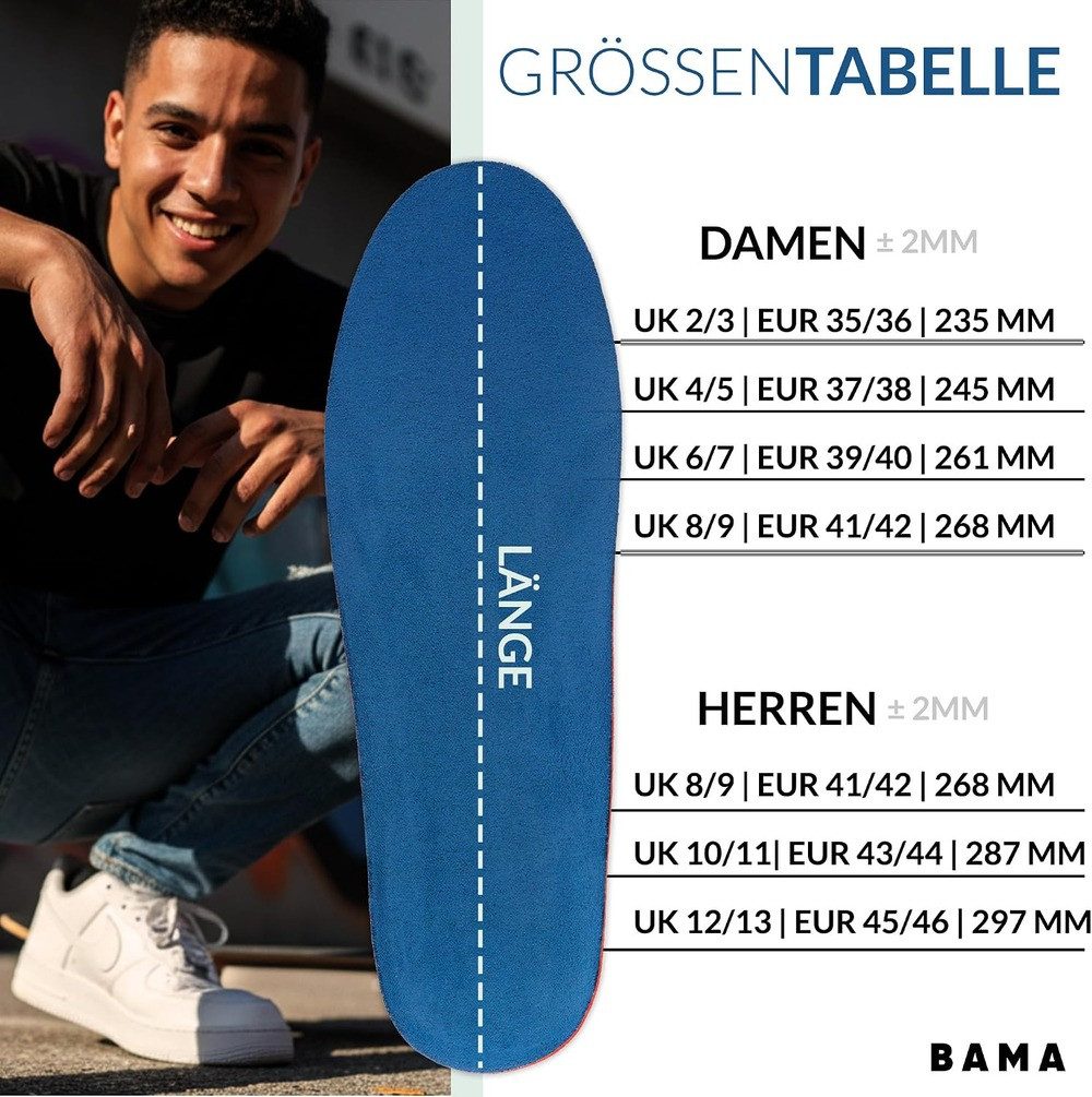 BAMA Group Luftkissen-Schuheinlage Bama Einlegesohlen Foam Footbed Komfort-Fußbett mit Dämpfung – Bild 4 von 5