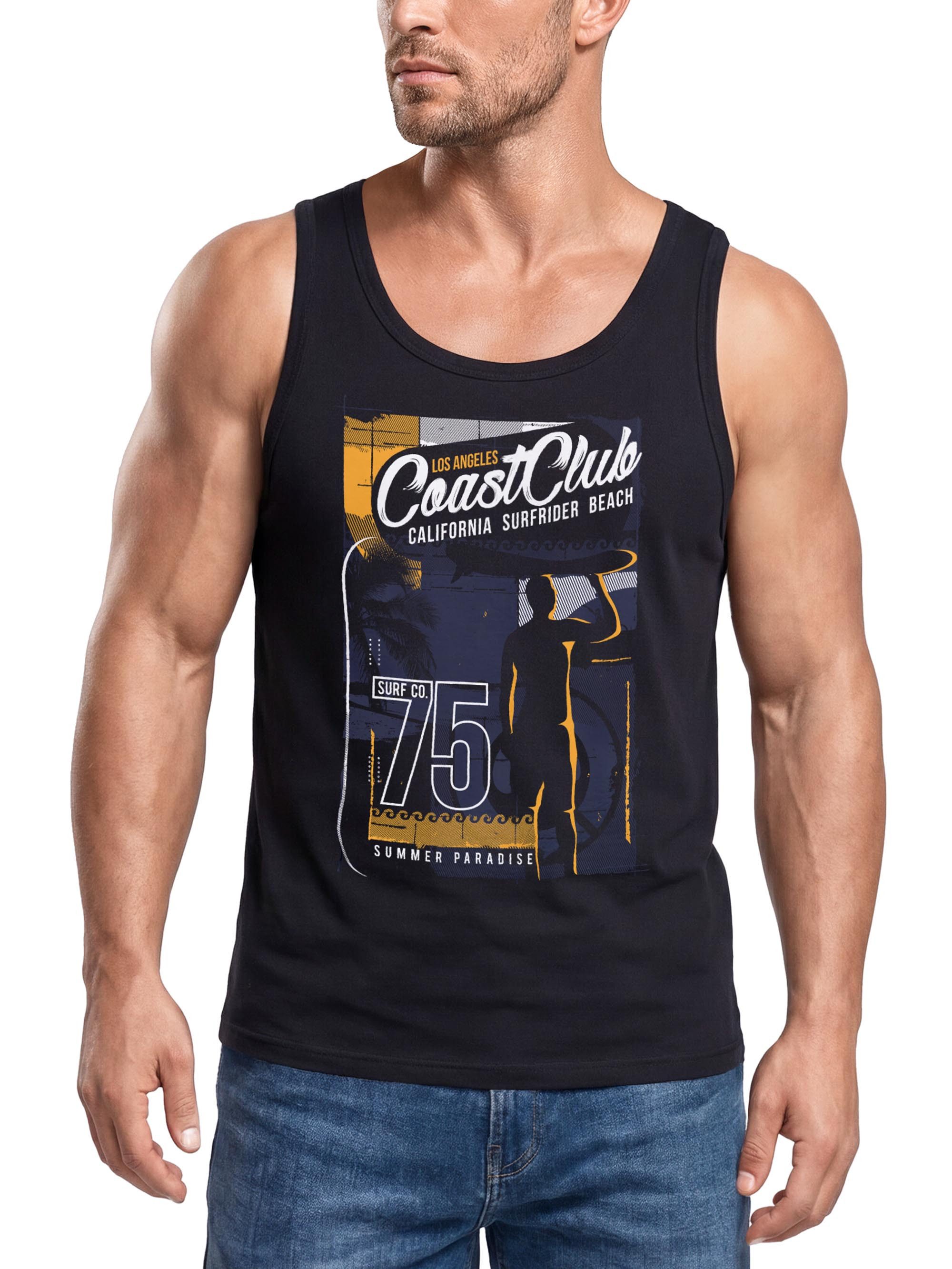 Neverless Tanktop Herren Tank-Top Surfer Print California Surfstyle Sommer Beach Strand mit Print