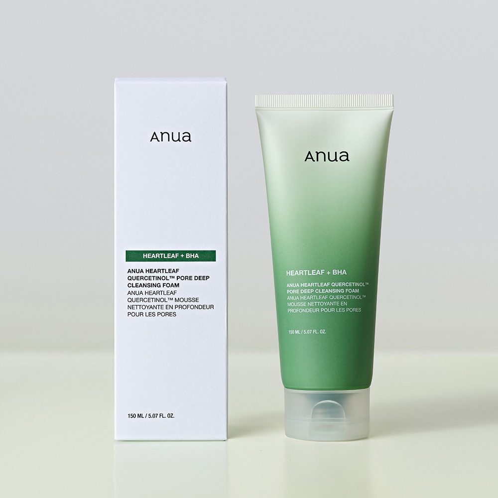 Anua Gesichts-Reinigungsschaum Heartleaf Quercetinol Pore Deep Cleansing Foam, Sanfter, effektiver Reinigungsschaum mit Quercetinol