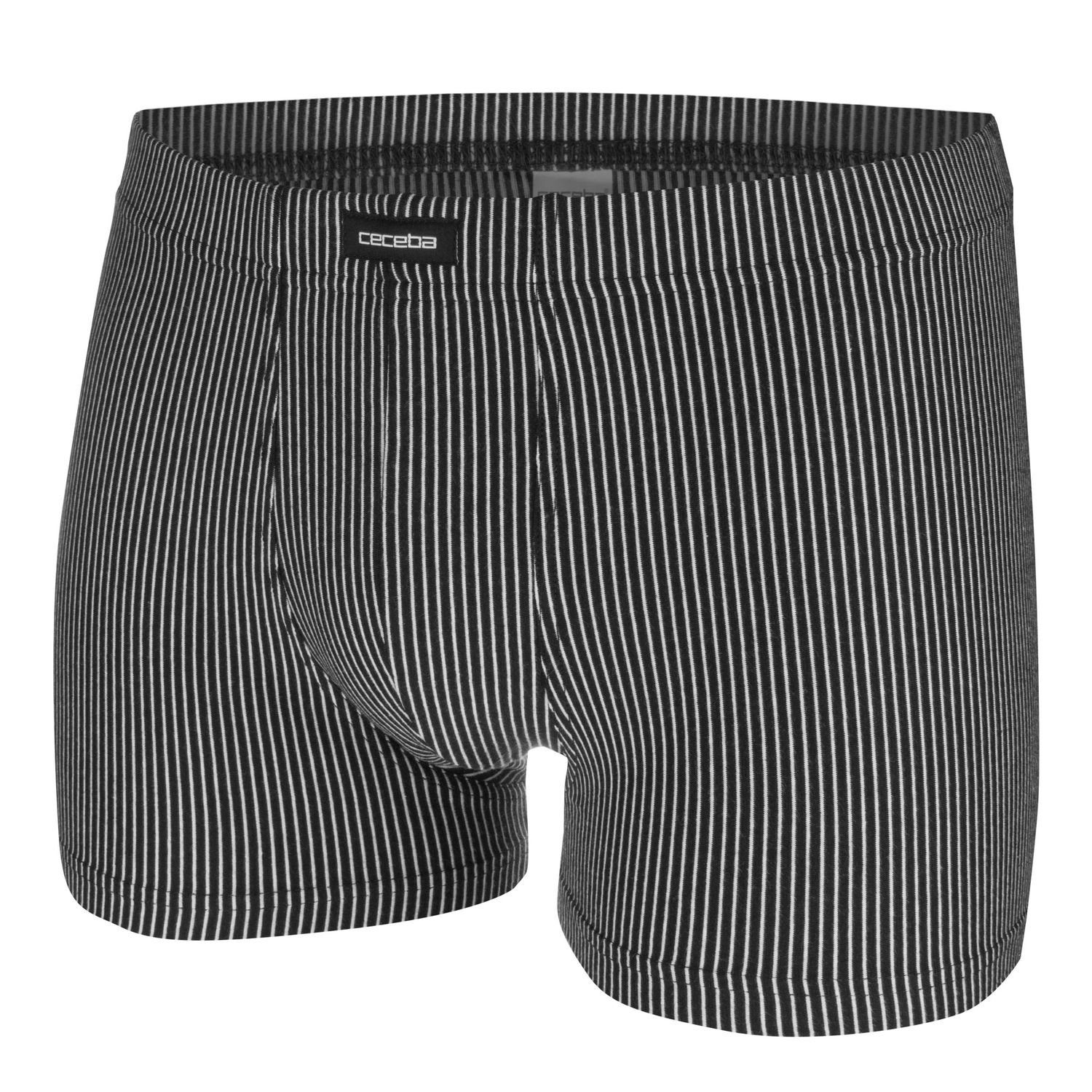 und (2-St) Boxershorts schwarz gestreift weich, Eingriff, spürbar CECEBA leicht ohne Modal