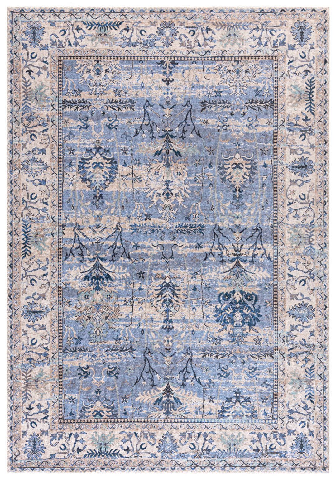 Mazovia Designteppich Boho Rahmen, Pflanzlich Wohnzimmer, Schlafzimmer, Ess günstig online kaufen