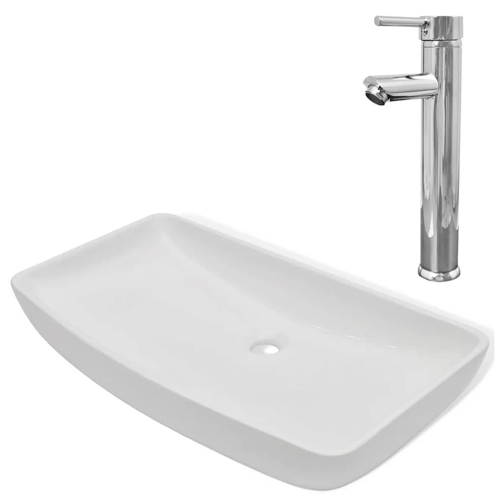vidaXL Раковины Раковины Badezimmer Aufsatzwaschbecken Bad mit Mischbatterie Kerami