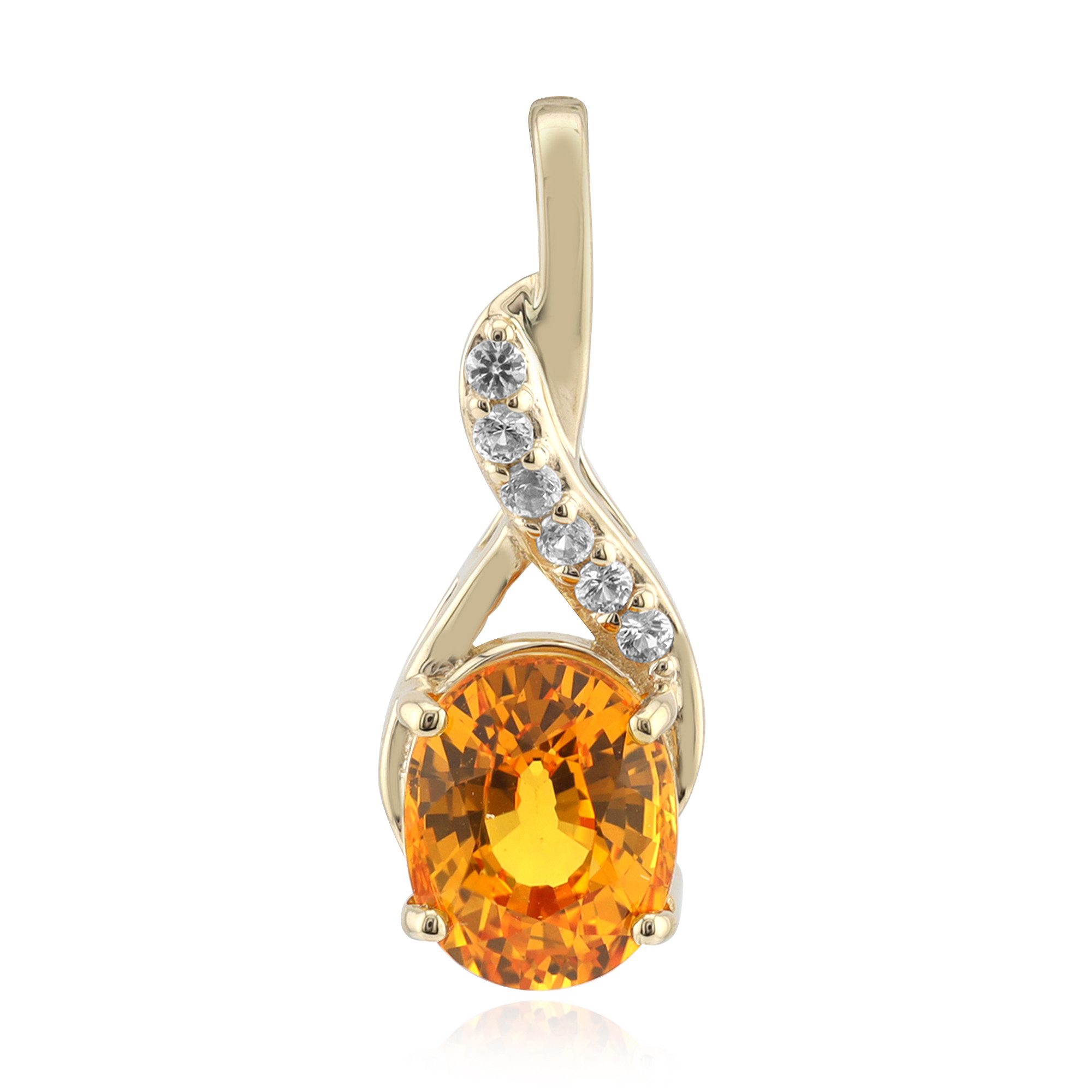 Cavill Kettenanhänger Cavill Gelbgoldanhänger 375, 1,38 ct Orange & weiße Saphire (1-tlg)