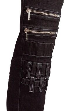 Kosmo Lupo 5-Pocket-Jeans Auffällige Herren Hose BA-KM8006-1 Schwarz W34/L34 (1-tlg) mit Aufgesetzten Applikationen