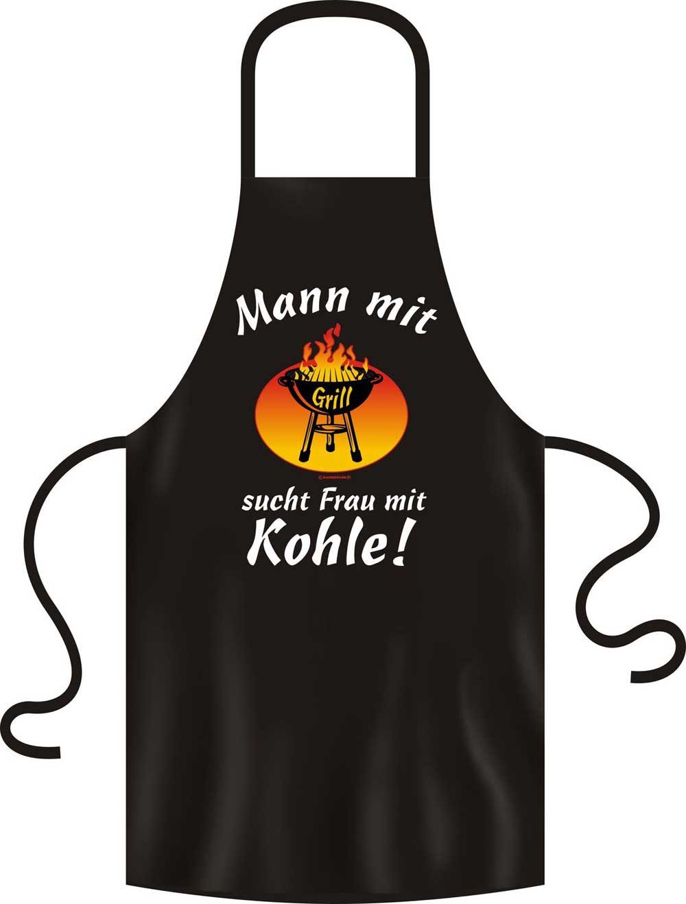 Grillschürze Frau mit Kohle BBQ Grill - Grillschürze - Schürze