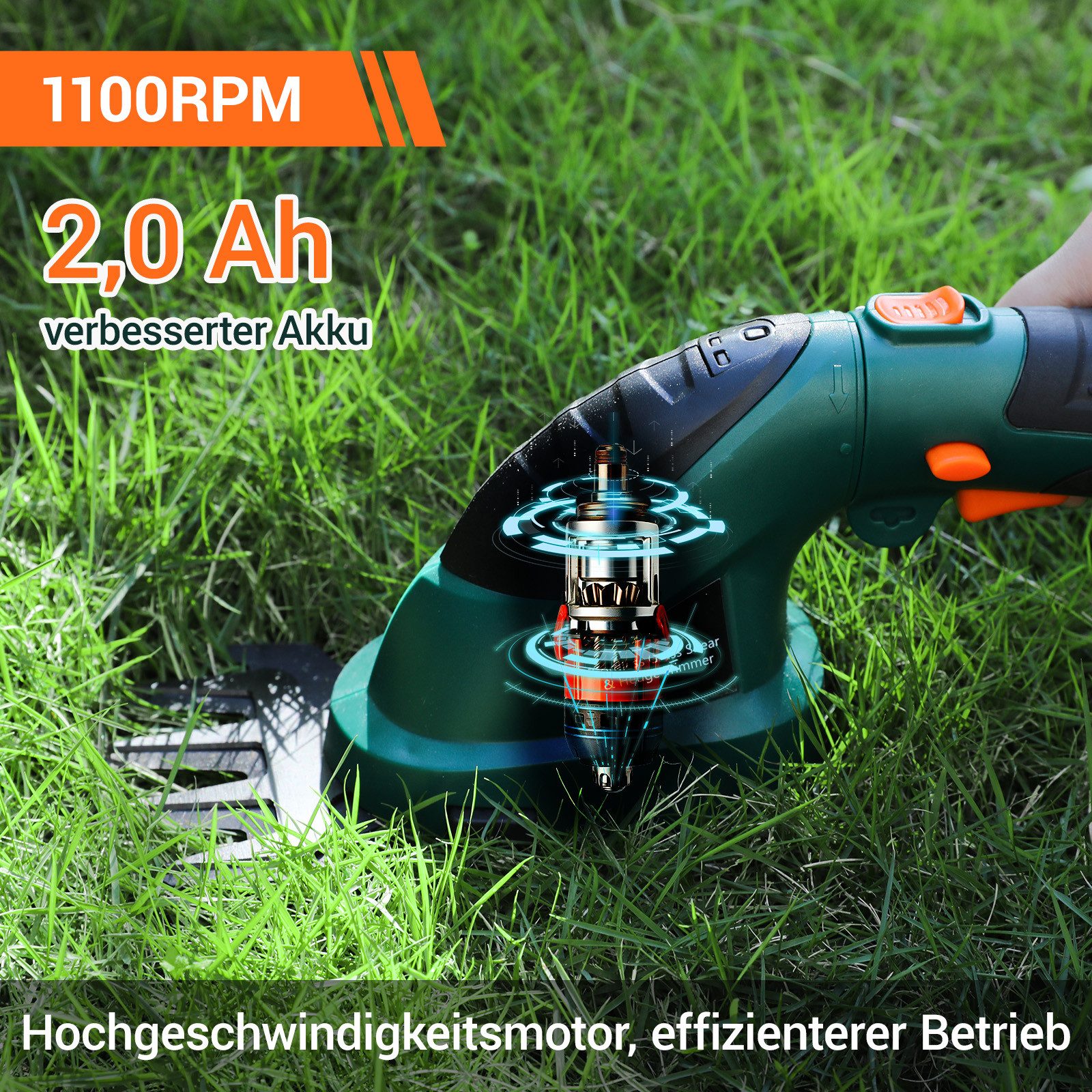 TLGREEN Akku-Grasschere 2 in 1 Handheckenschere mit Teleskopstiel,Akku 7,2V günstig online kaufen