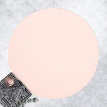 Teppich Vinyl Wohnzimmer Schlafzimmer Flur Küche Einfarbig modern, Bilderdepot24, rund - rosa glatt, nass wischbar (Küche, Tierhaare) - Saugroboter & Bodenheizung geeignet
