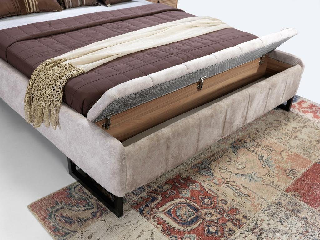 Bett Bett Doppelbett Schlafzimmer Stoff JVmoebel Textil Einrichtung Möbel neu Design