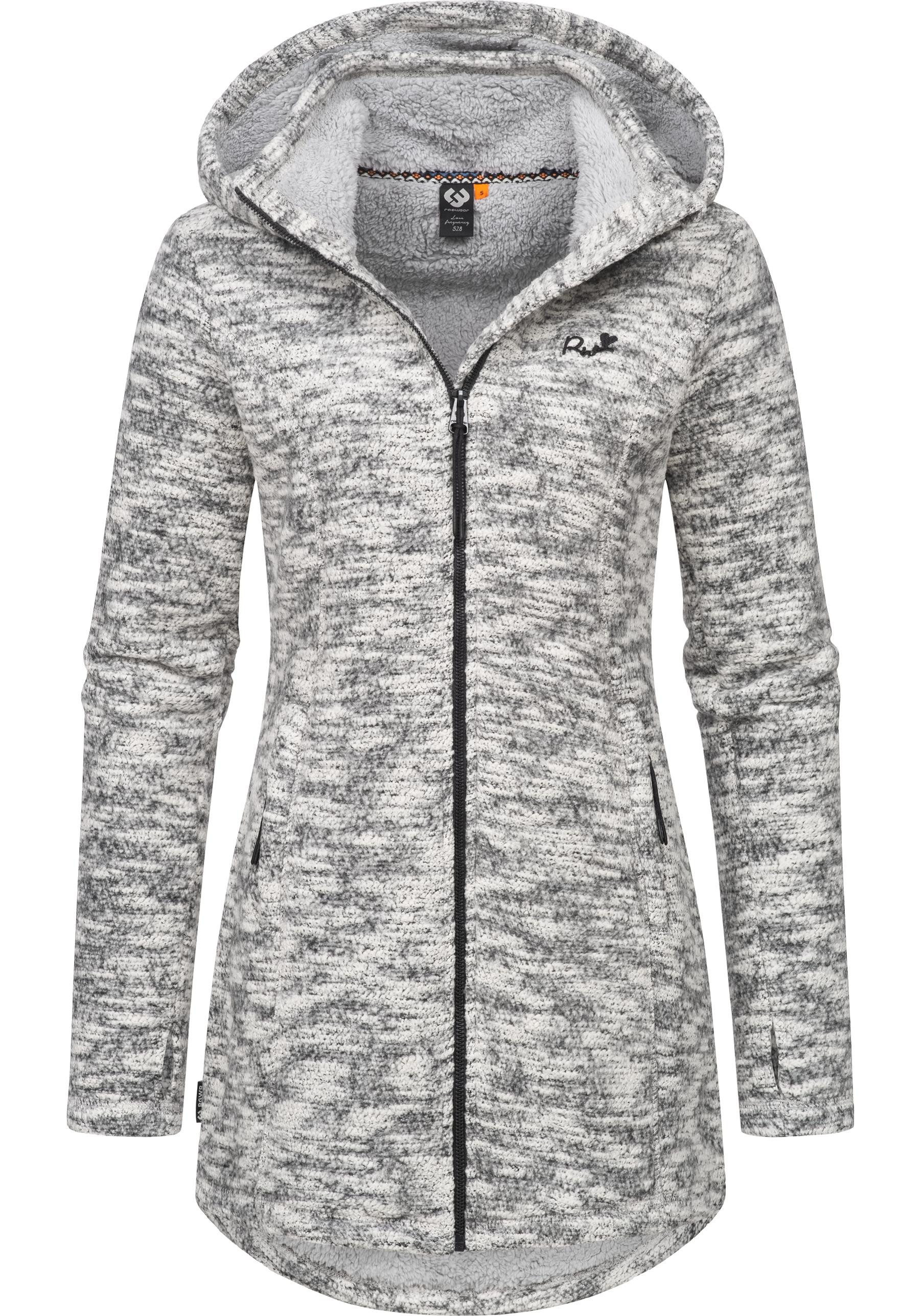 Ragwear Longstrickjacke Leysha Melange Sportliche Kapuzenjacke günstig online kaufen