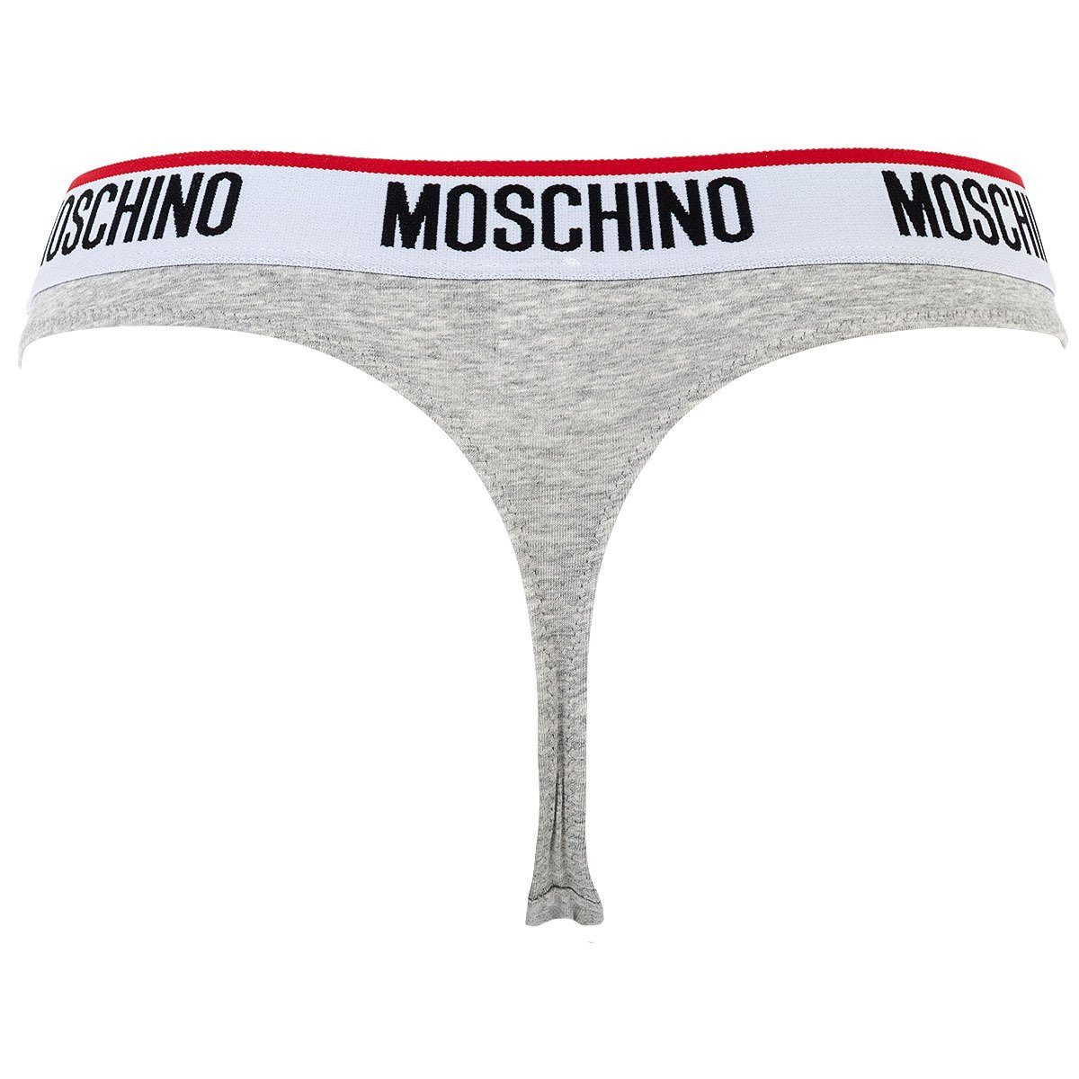 Moschino String Damen Unterhose, Grau - Strings 2er Pack Cotton Slips