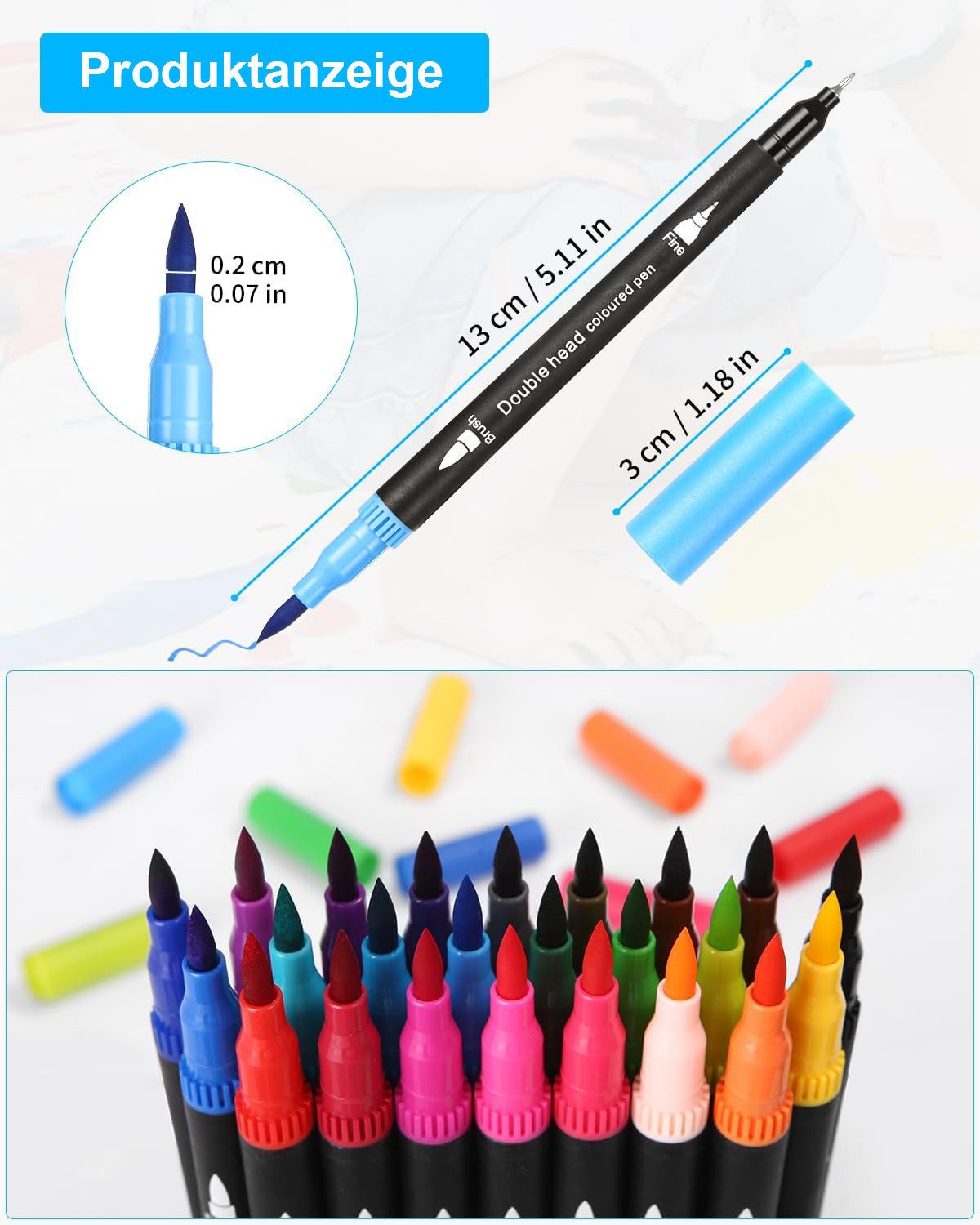 SinLaw Aquarellstifte 24 Farben Acrylstifte,Marker auf Alkoholbasis Doppelspitze Kunstmarker, (1-tlg), Schnell trocknend, undurchsichtig,Malerei Acrylstifte,Acrylmalstifte