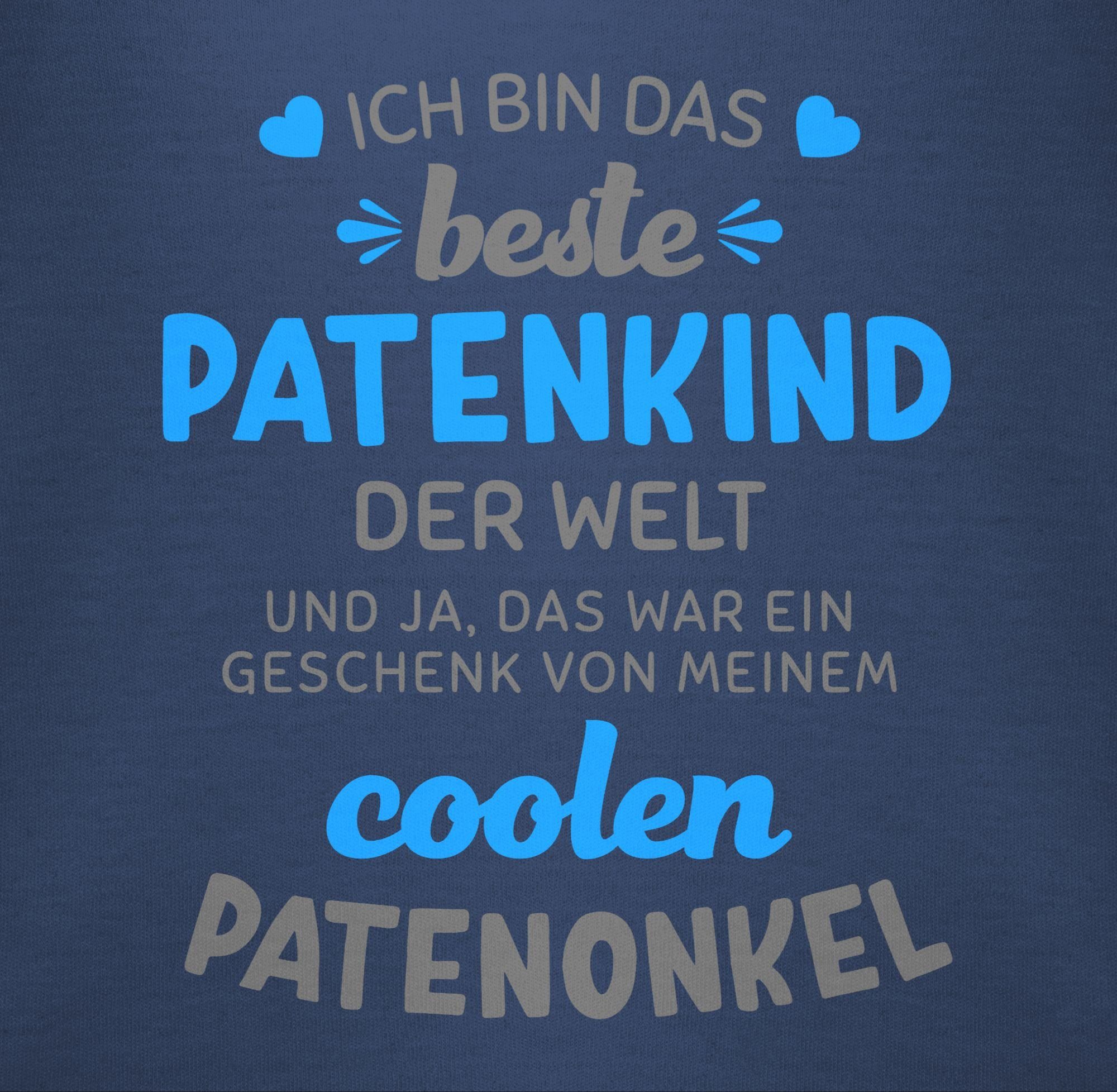 Shirtracer Shirtbody Ich bin das beste Patenkind der Welt grau/blau Pate Patenonkel