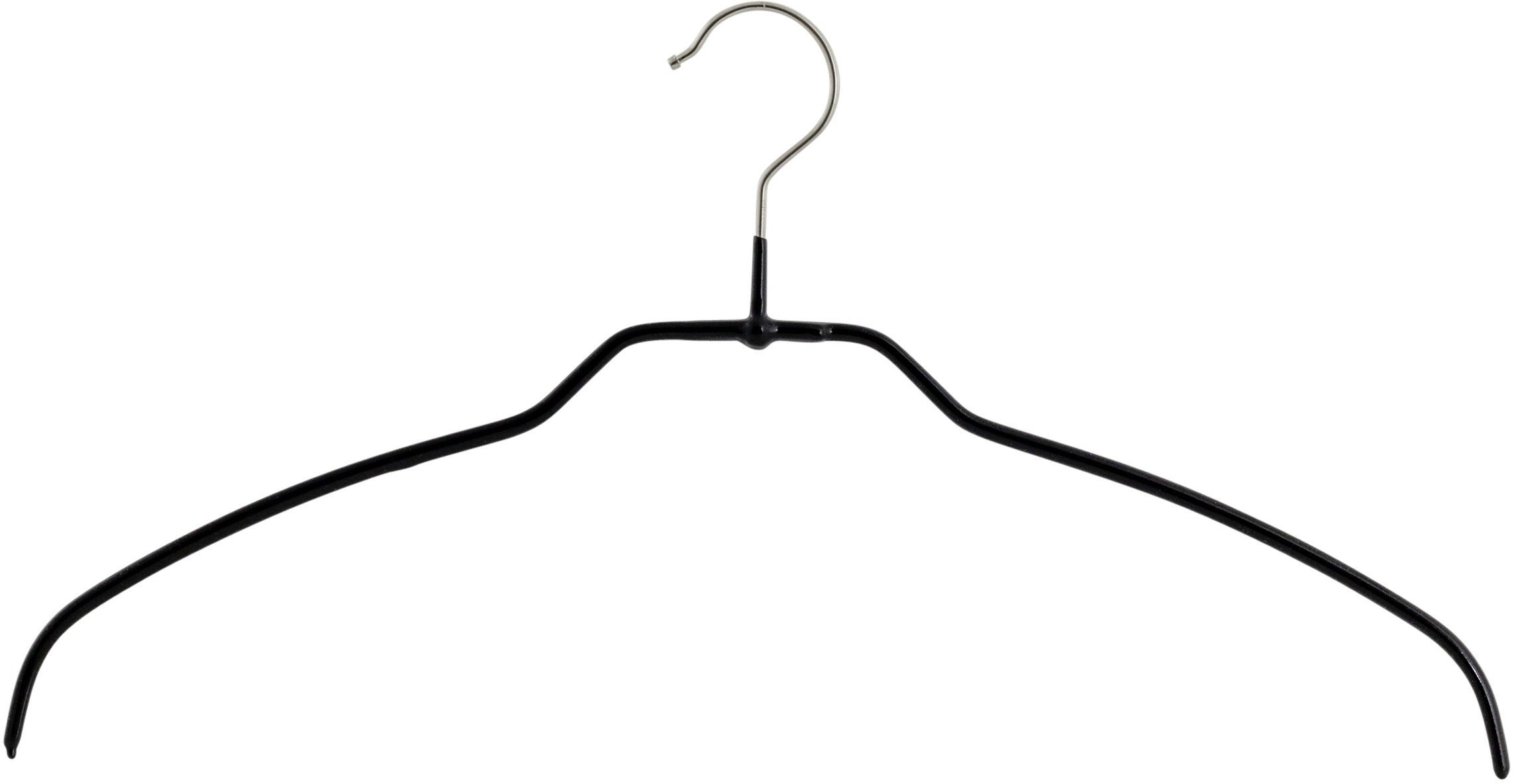 MAWA Kleiderbügel Silhouette light 42/FT, (Set, 20-tlg), platzsparender Oberteilbügel schwarz | Kleiderbügel