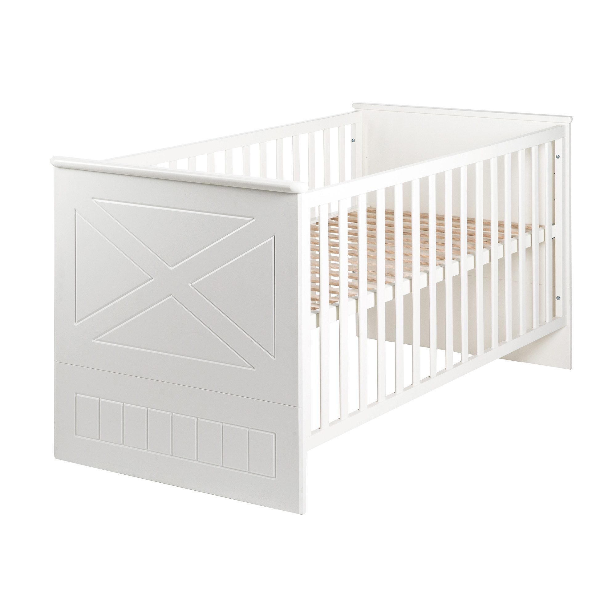 roba® Babyzimmer-Komplettset Constantin, Gitterbett & Wickelkommode - Holz weiß