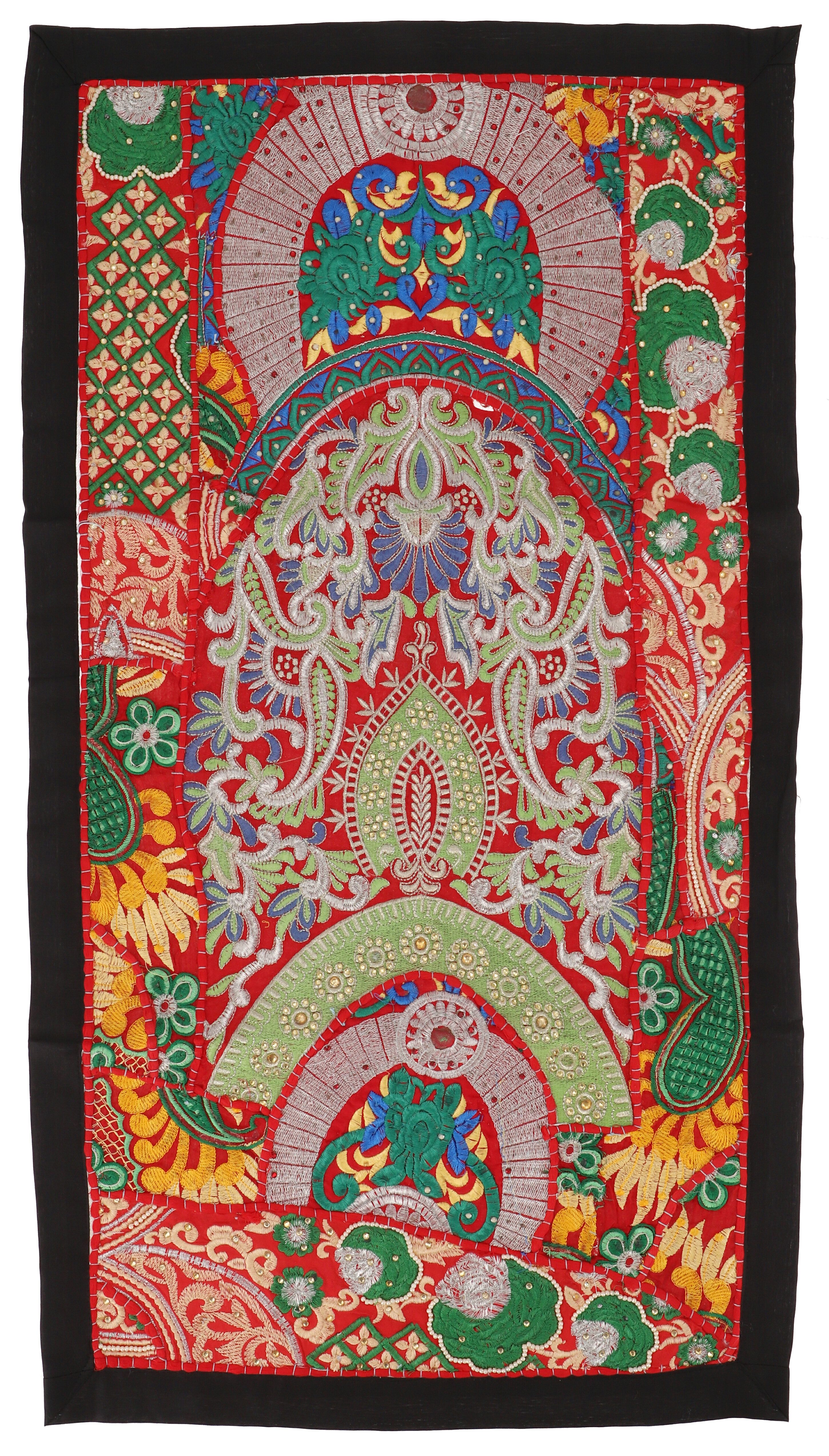 Guru-Shop Wandteppich Indischer Wandteppich Patchwork Wandbehang,.., Höhe: 45 mm