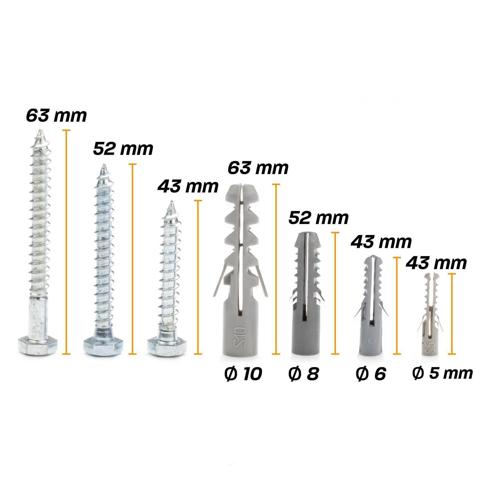 Hinrichs Schrauben- und Dübel-Set Hinrichs Dübel und Schrauben Koffer (wp), (417 Teile), im praktischen Aufbewarungskoffer