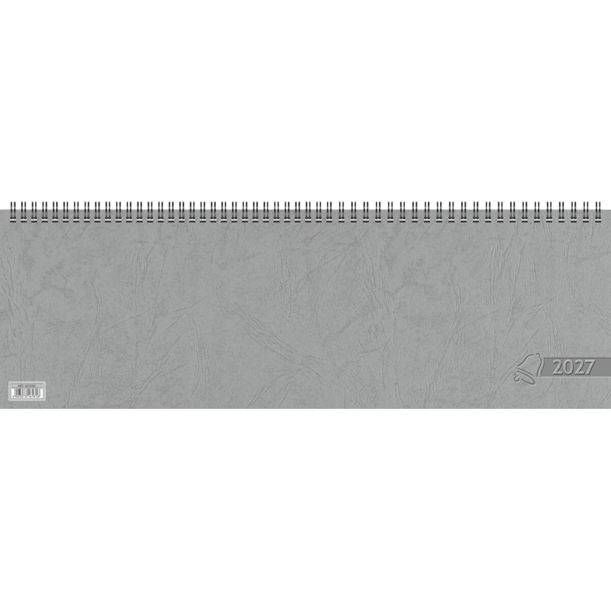 GLOCKEN Schreibtischkalender Querkalender 42x13,7cm 1 Woche/2 Seiten grau Kalendarium 2027