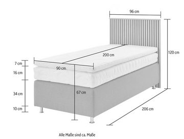 Westfalia Schlafkomfort Boxspringbett Quercus, wahlweise mit LED-Beluchtung, 3 Matratzenarten zur Auswahl