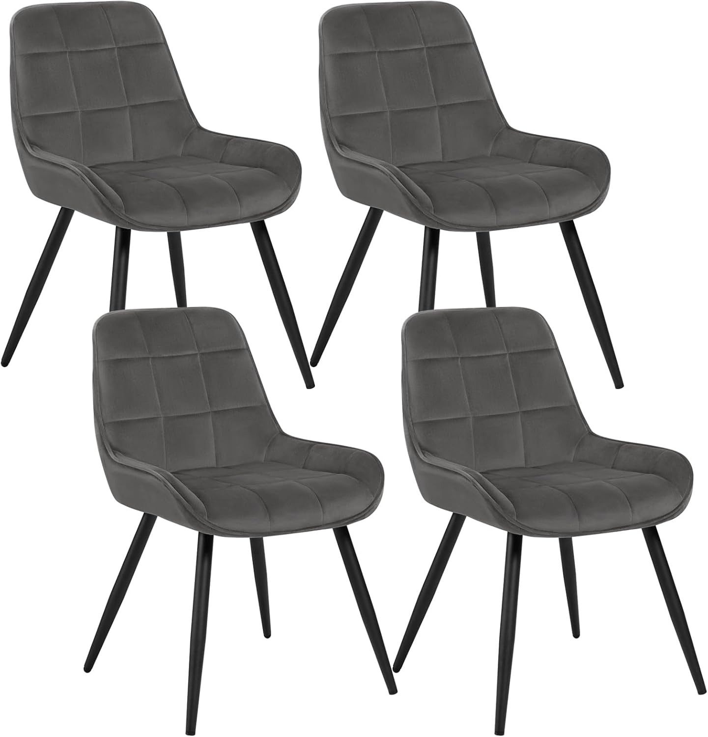 Woltu Esszimmerstuhl (4 St), Polsterstuhl Samt Akzentstuhl mit Rückenlehne