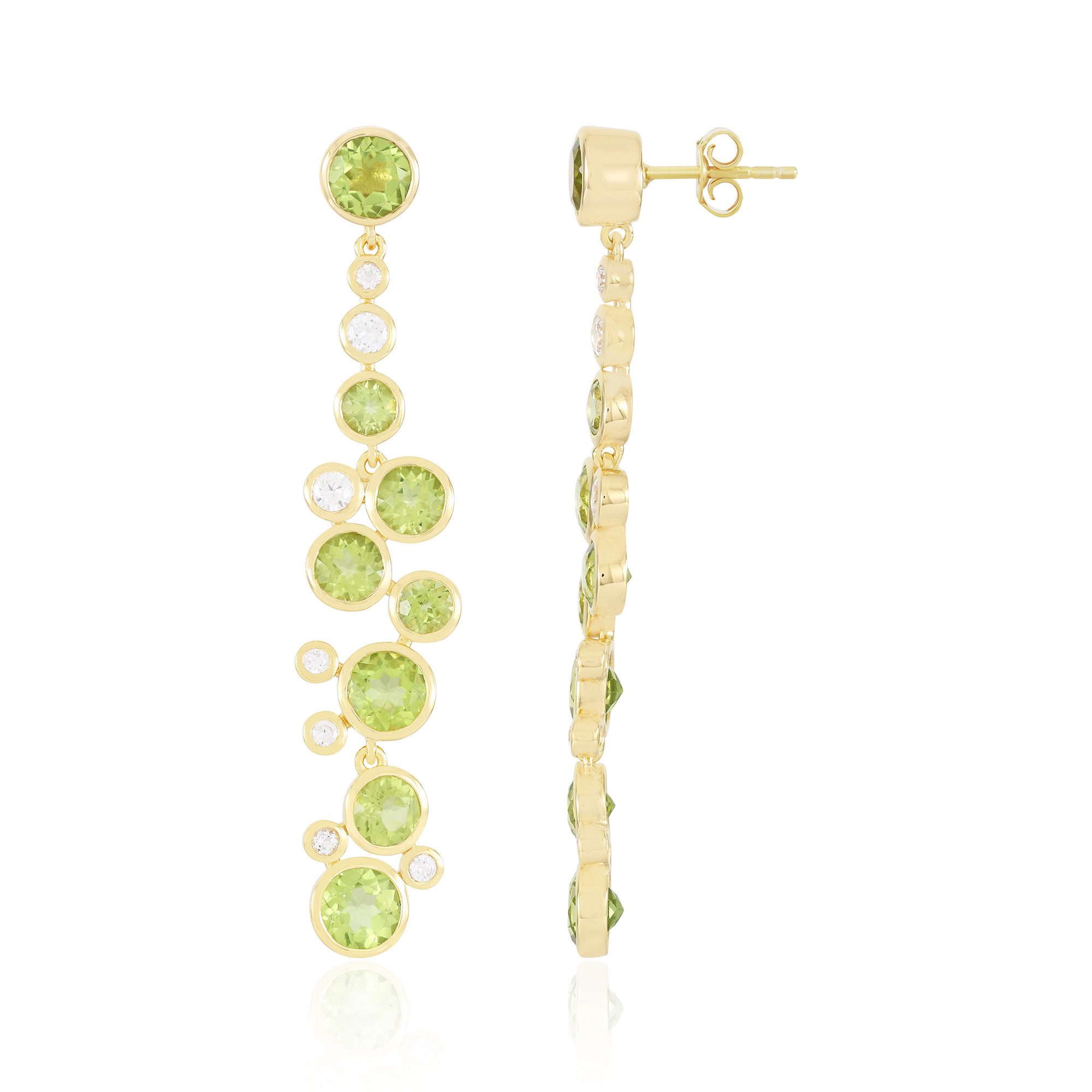 Cavill Ohrring-Set Schicke Ohrringe aus vergoldetem Silber mit Peridot (2-tlg)