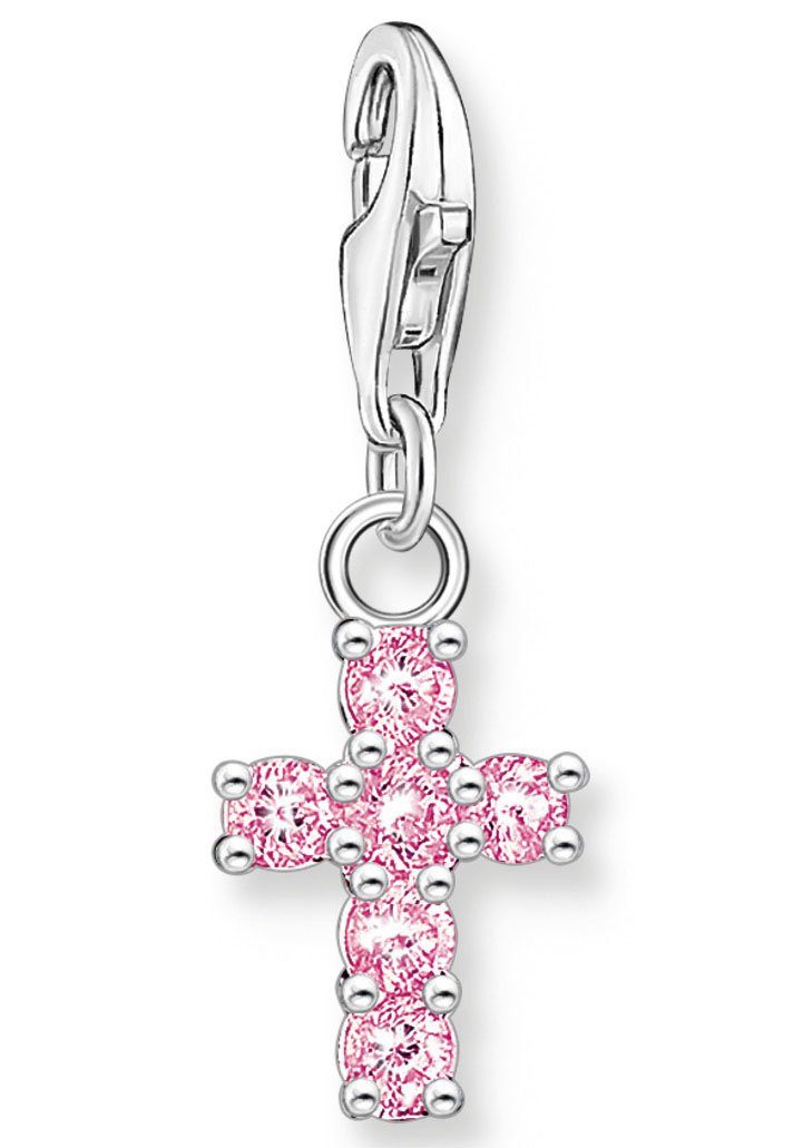 THOMAS SABO Charm-Einhänger Kreuz Silber, mit Zirkonia (synth)