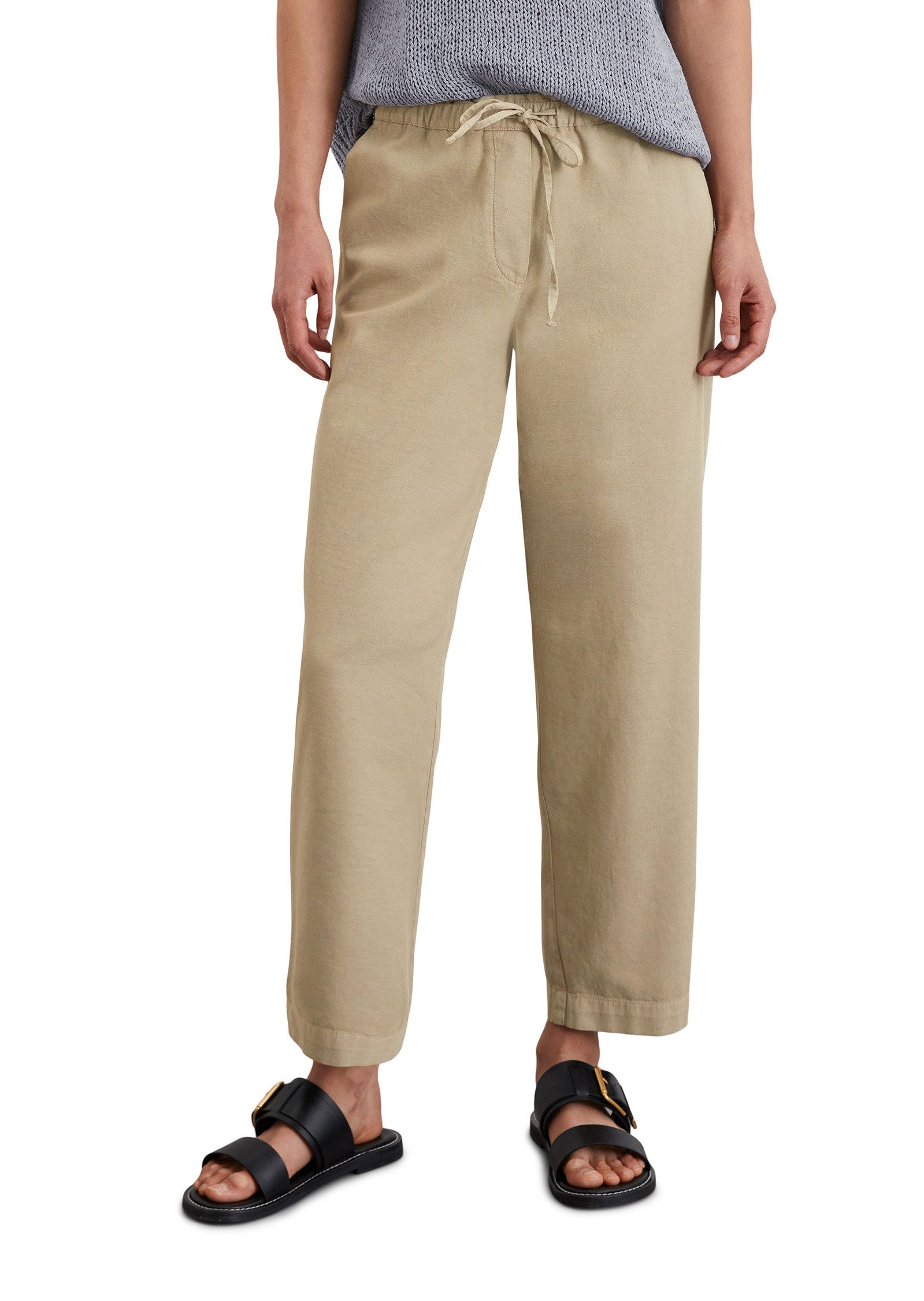 Chinohose aus Organic-Cotton-Leinen-Mix