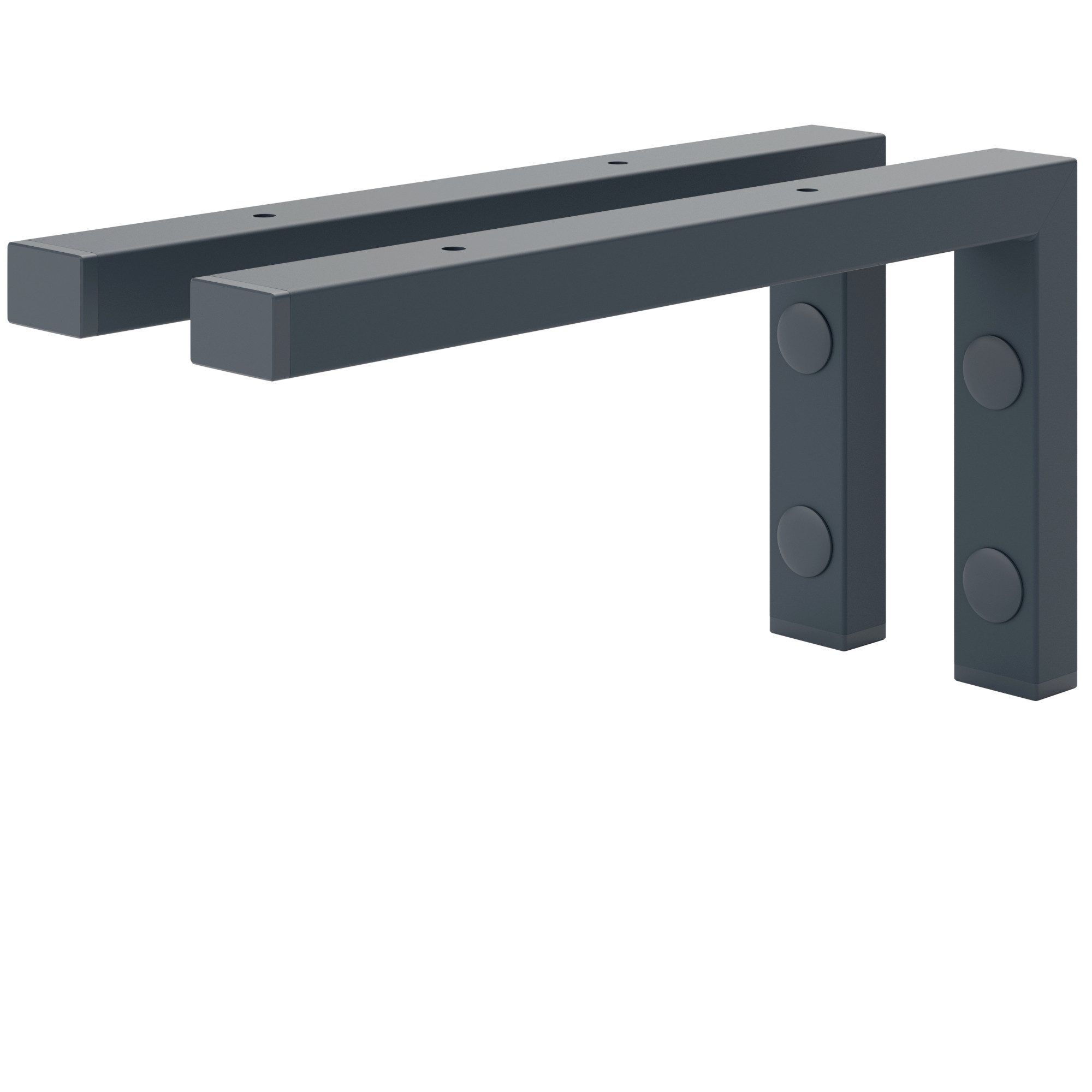 HOLZBRINK Wandregalhalter Wandkonsole L-Form, 2-tlg. SET, pulverbeschichtet, Industriestahl, massive Ausführung