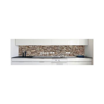 DRUCK-EXPERT Küchenrückwand Küchenrückwand Naturstein Braun Hart-PVC 0,4 mm selbstklebend
