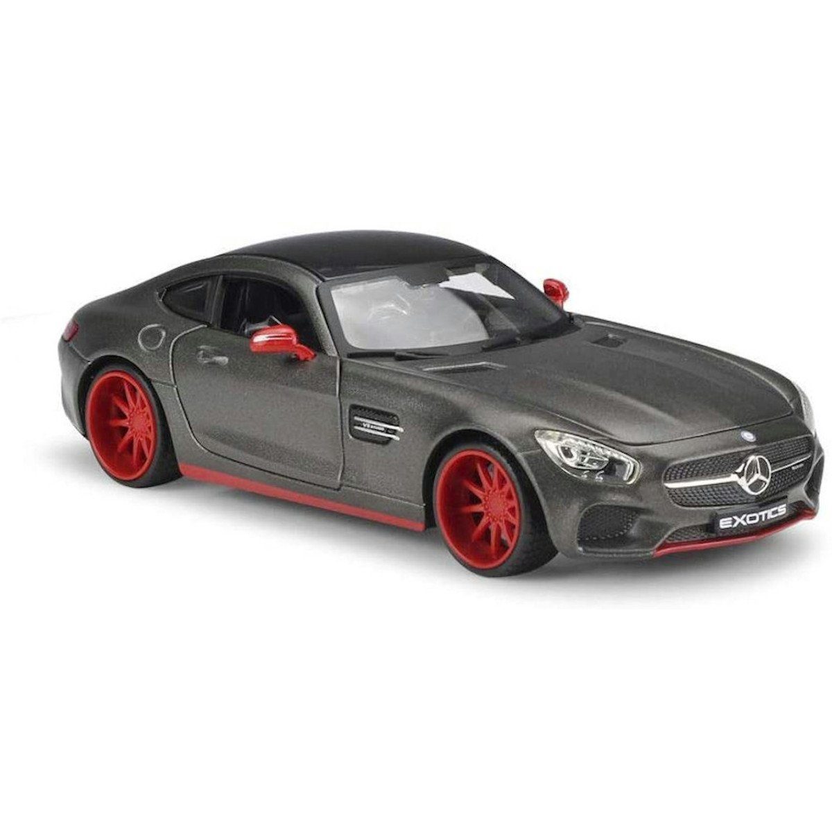 Maisto® Modellauto 32505 Mercedes AMG GT (metallic-grau), Maßstab 1:24, Originalgetreue Innenausstattung