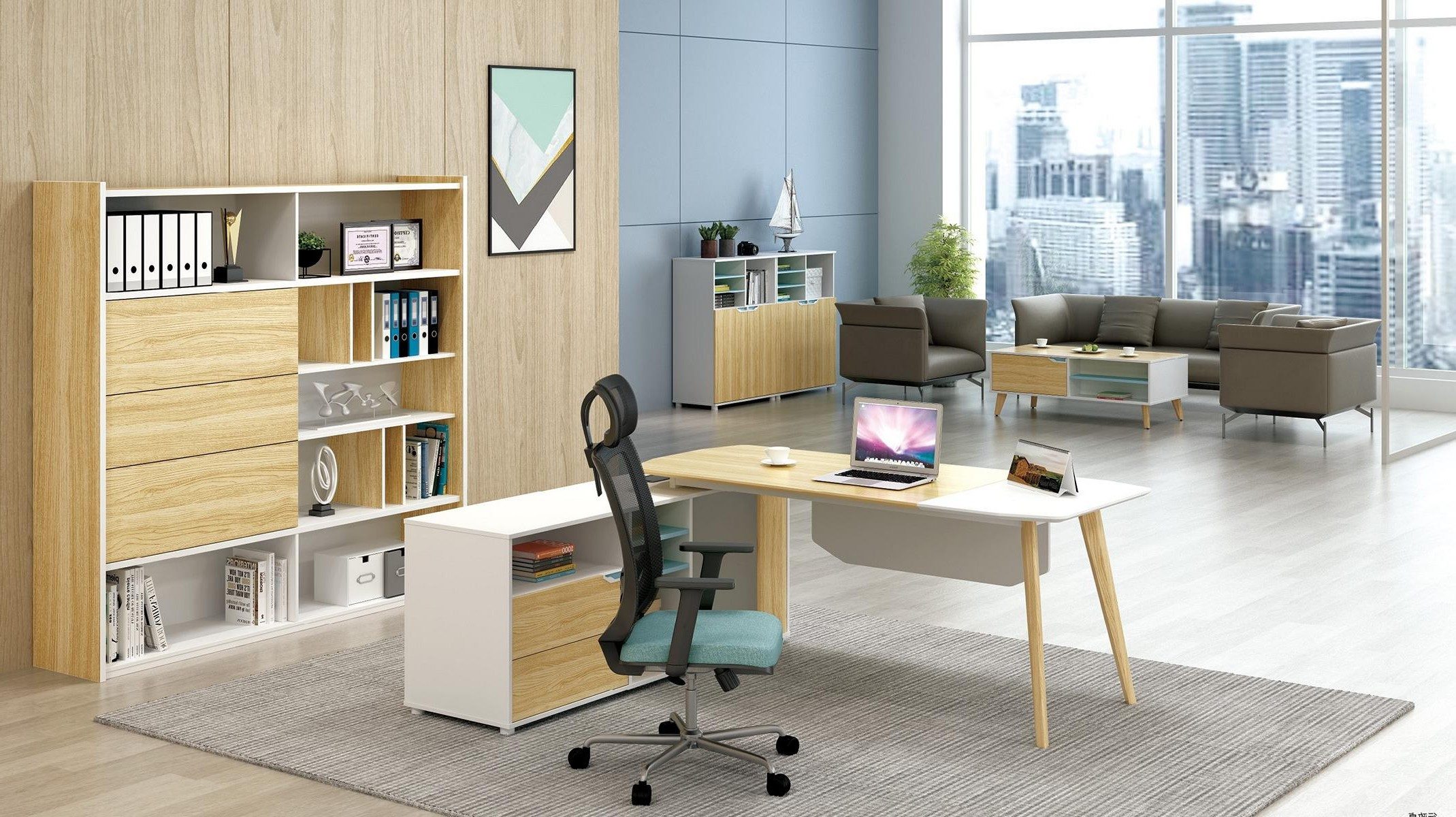JVmoebel Eckschreibtisch Beiger Kabelkanal für große Schreibtische im Home Office (1-St., 1 Eckschreibtisch), Made in Europa