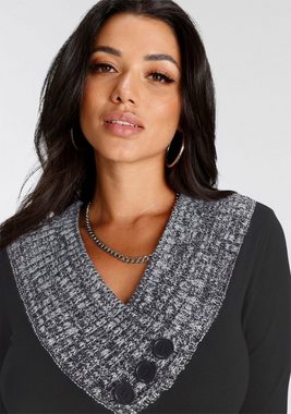 Melrose Strickpullover mit Kontrastkragen