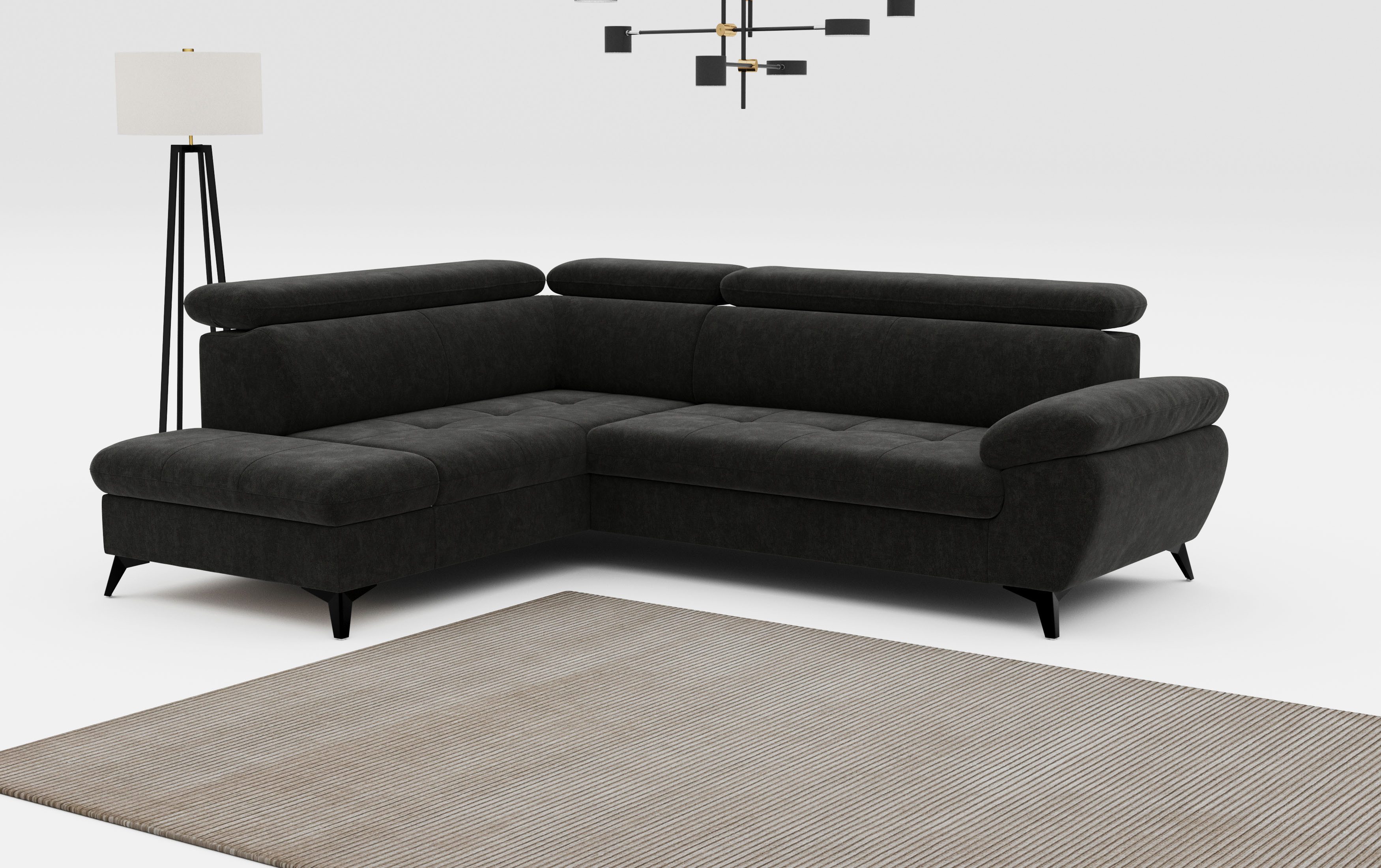 COTTA Ecksofa Hudson L-Form, mit Kopfteilverstellung, günstig online kaufen