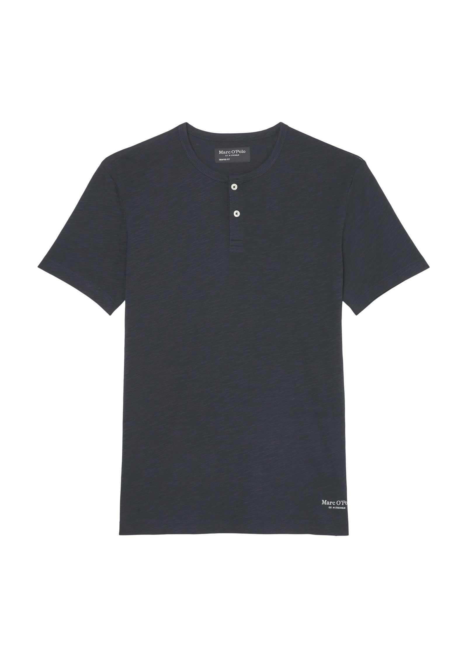 Marc O'Polo in T-Shirt Slub-Jersey-Qualität softer dunkelblau
