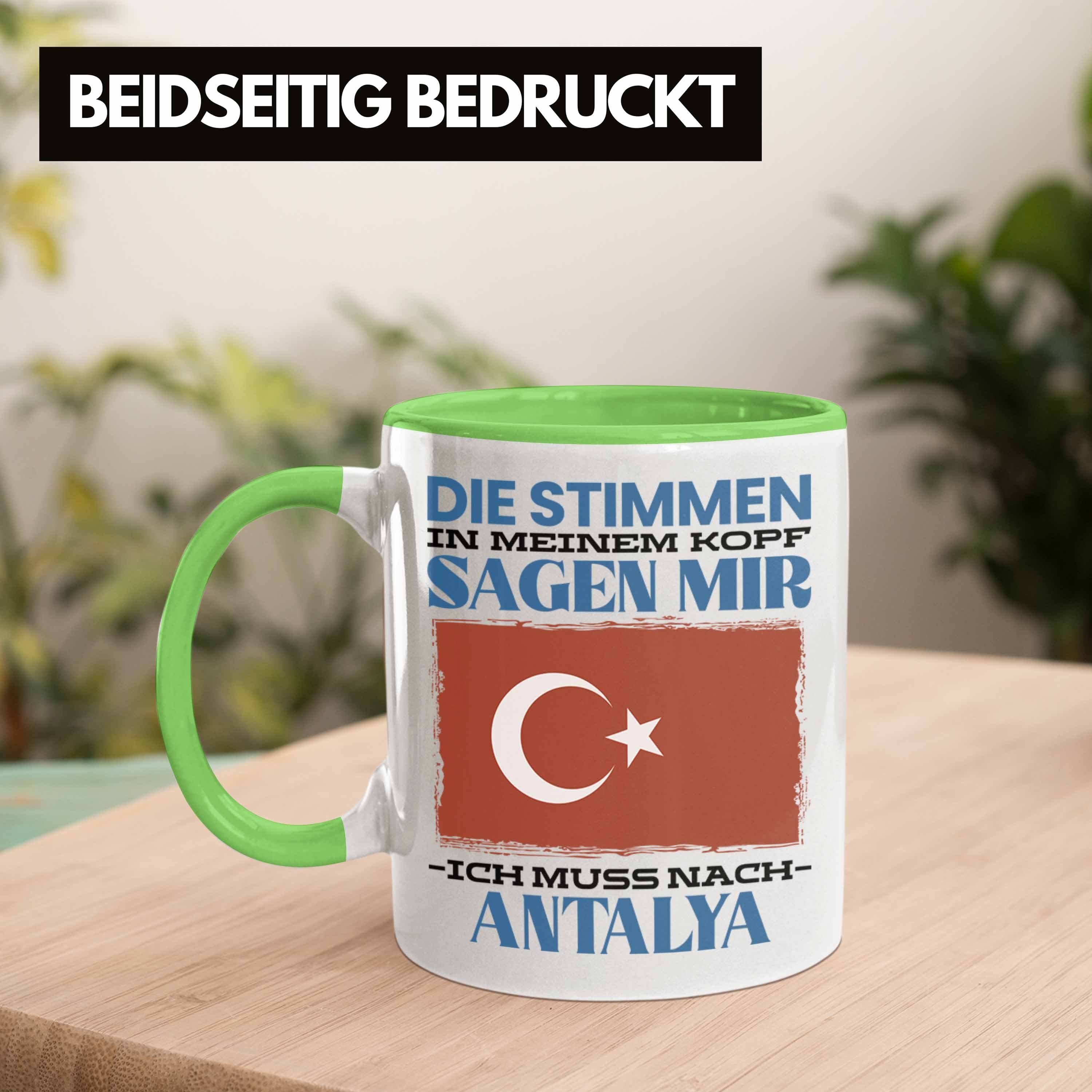 Heimat Grün Antalya Geschenkidee Urlaub Trendation Geschenk Türkei Tasse Spruch Tasse