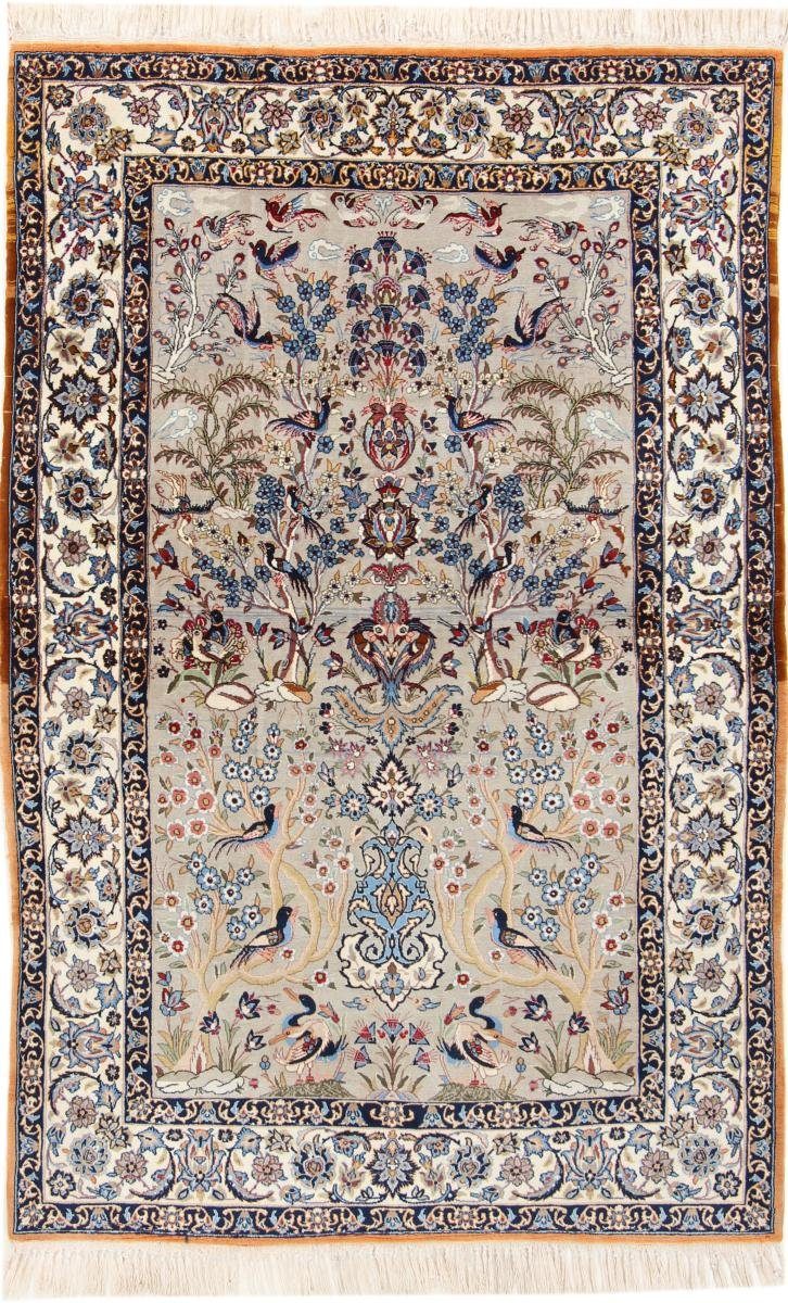 Orientteppich Isfahan Seidenkette Alt 104x167 Handgeknüpfter Orientteppich, Nain Trading, rechteckig, Höhe: 6 mm
