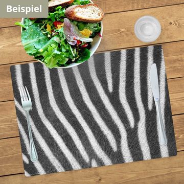 Platzset, Tischsets I Platzsets abwaschbar - Zebra Muster, cover-your-desk.de, (aus erstklassigem Vinyl (Kunststoff – BPA-frei), 4-St., 44 x 32 cm - rutschfeste Tischdekoration), Made in Germany