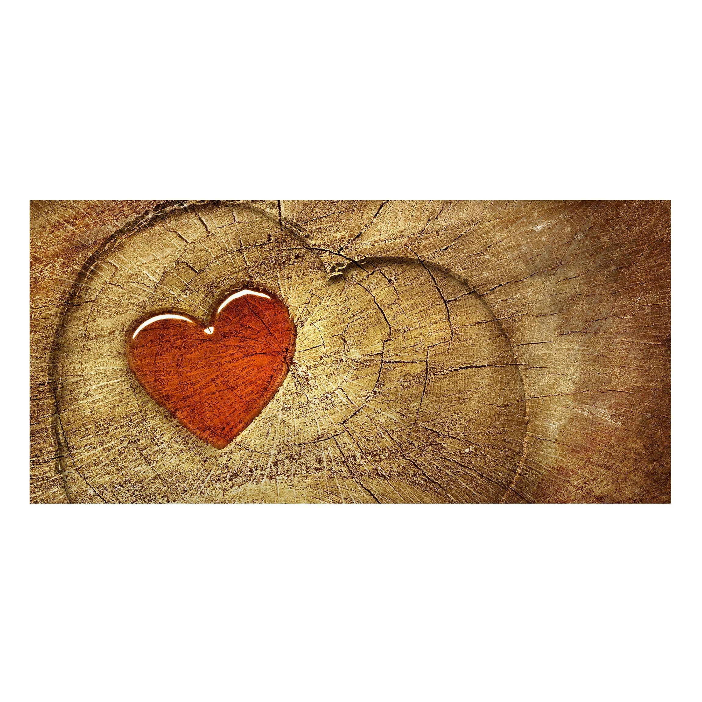 Bilderdepot24 Magnettafel Küche Holzoptik Natural Love, (1-tlg., Magnetboar günstig online kaufen