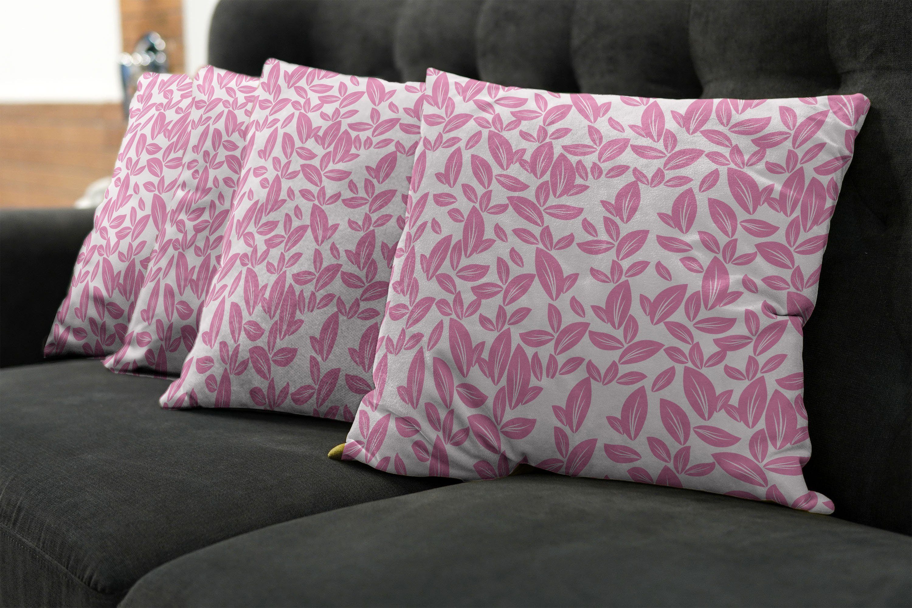 Kissenbezüge Modern Pink (4 Accent Doppelseitiger Digitaldruck, Big Petals Blume Abakuhaus Stück)
