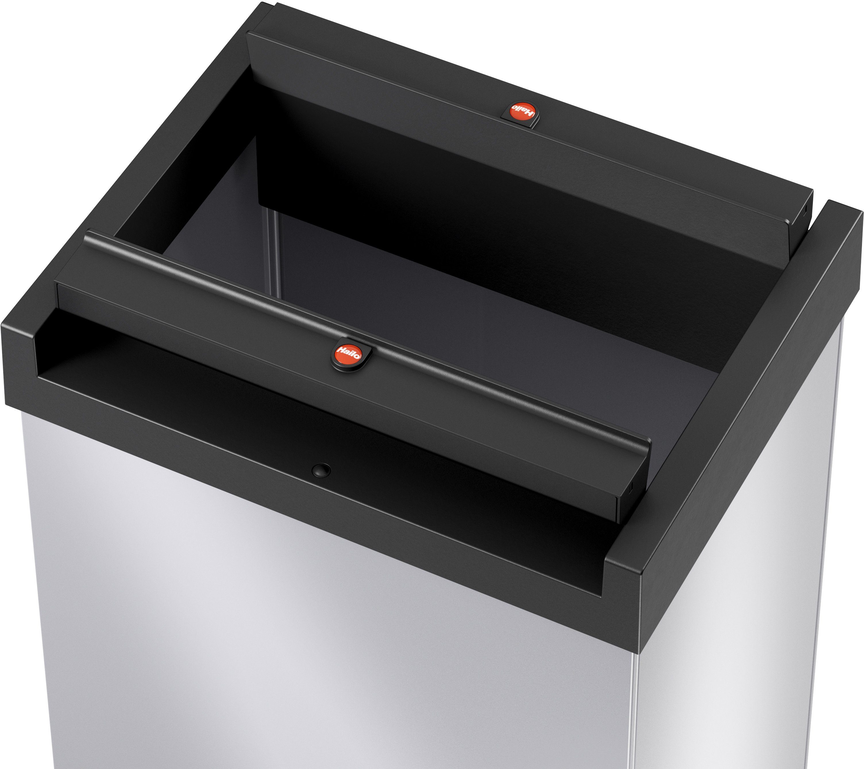 Hailo Mülleimer Big-Box Swing L, 35 Liter, Stahlblech, Abfallbox mit selbstschließendem Schwingdeckel