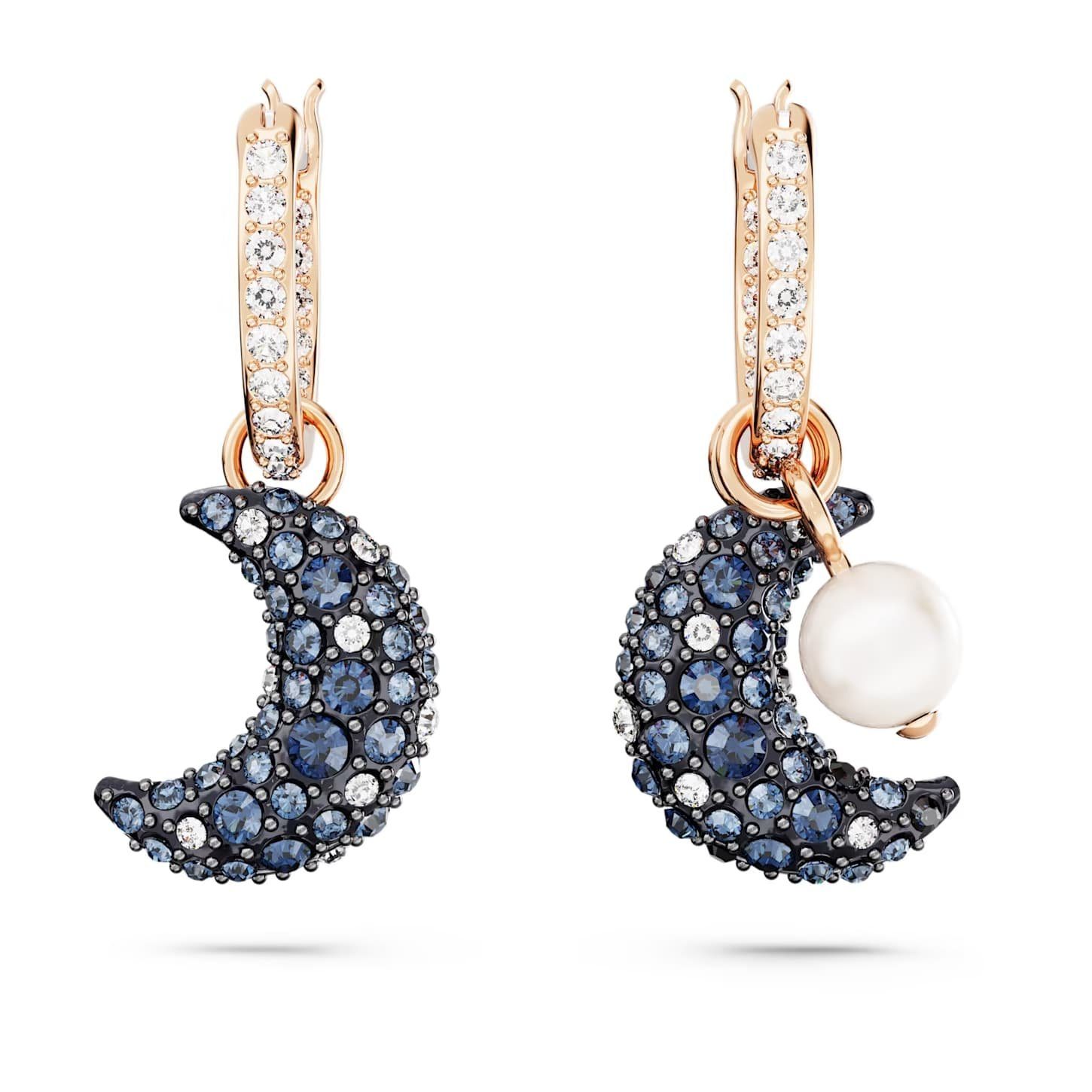 Swarovski Paar Ohrhänger Swarovski Ohrhänger 5671569 Luna Drop-Ohrhänger Asymmetrisches Design, (kein Set, 2-tlg., inkl. edelm Schmucketui)